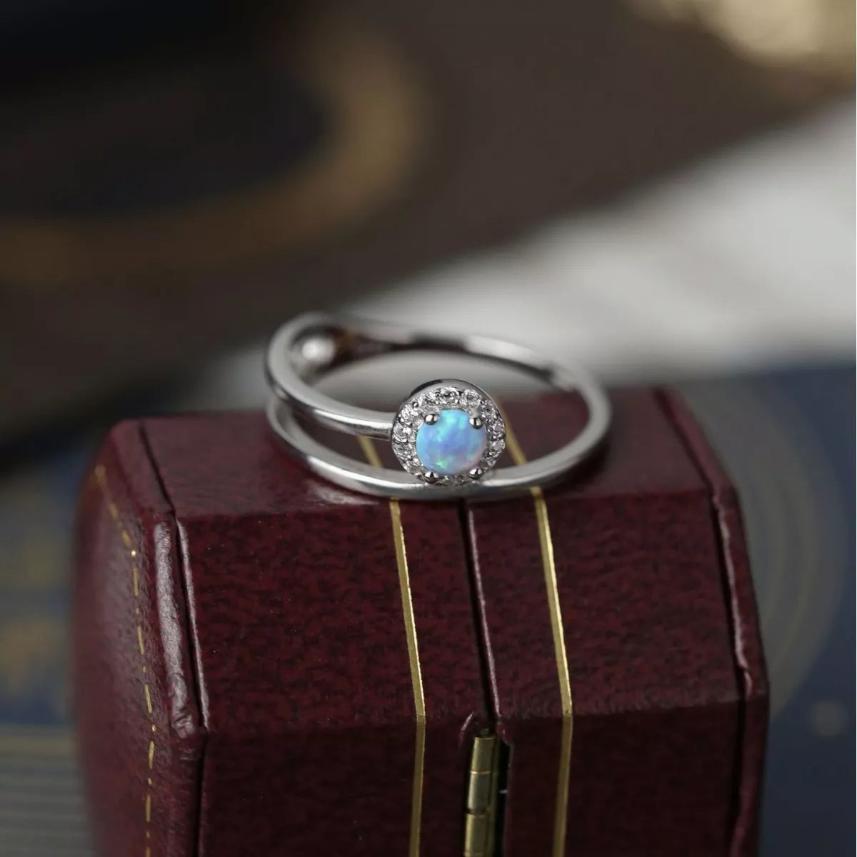 925 Sterling Silver Opal Ring
