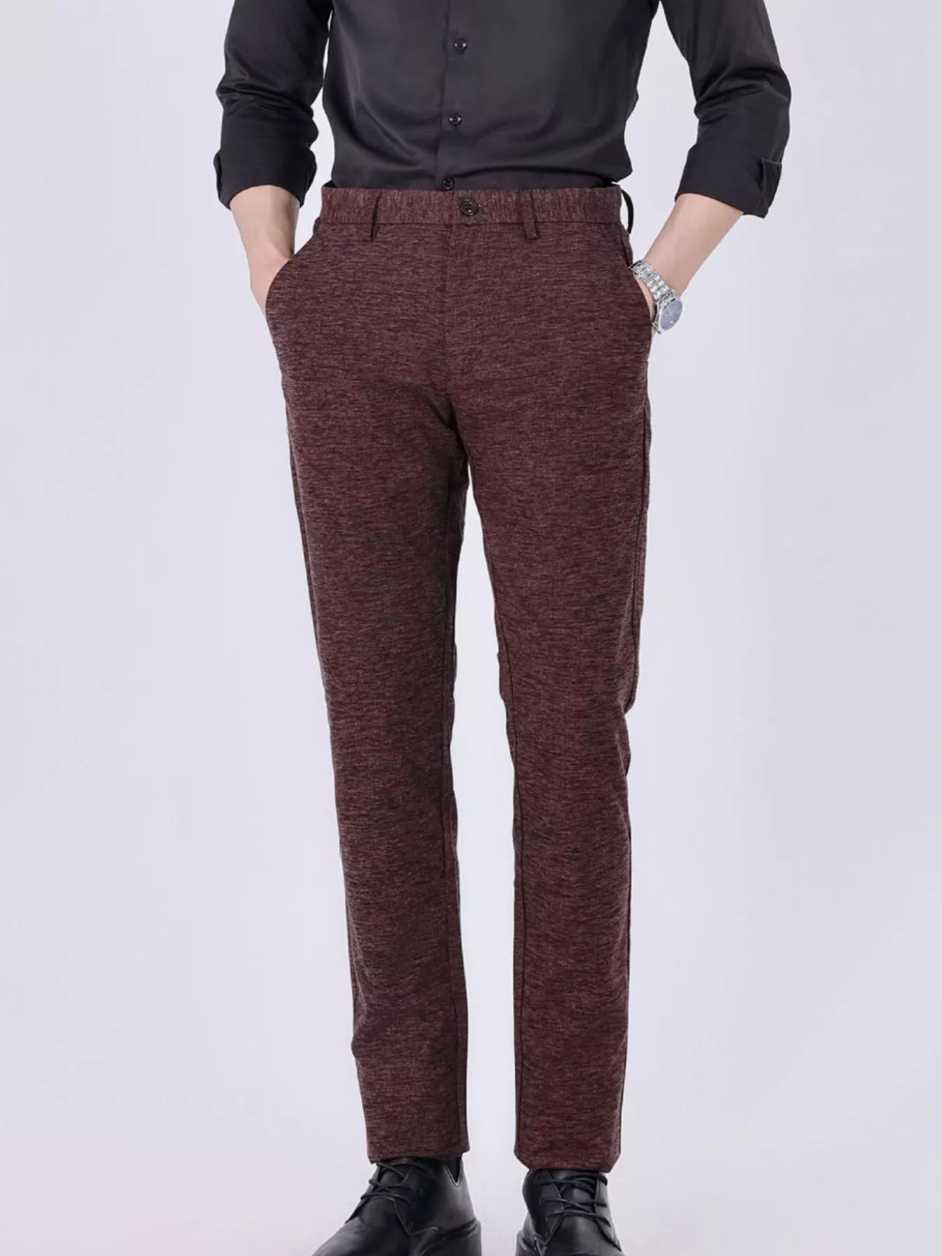 Men's Textured Slim-Fit Pants