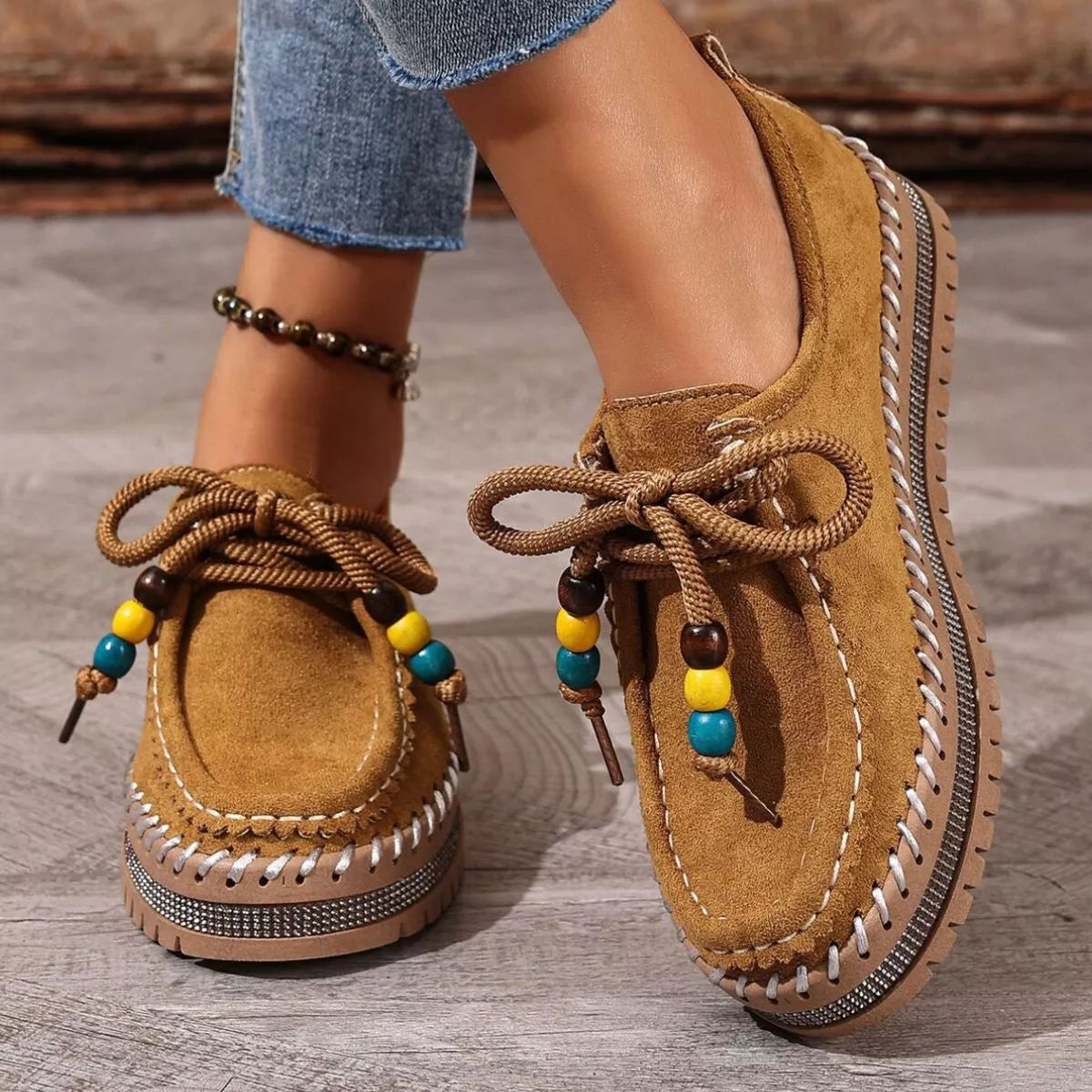 Round Toe Platform Loafers