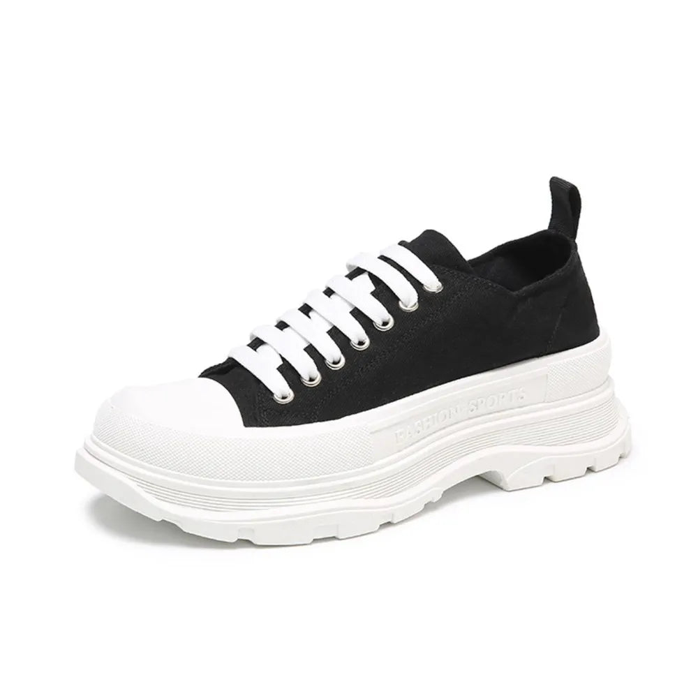 Lace Up Round Toe Platform Sneakers