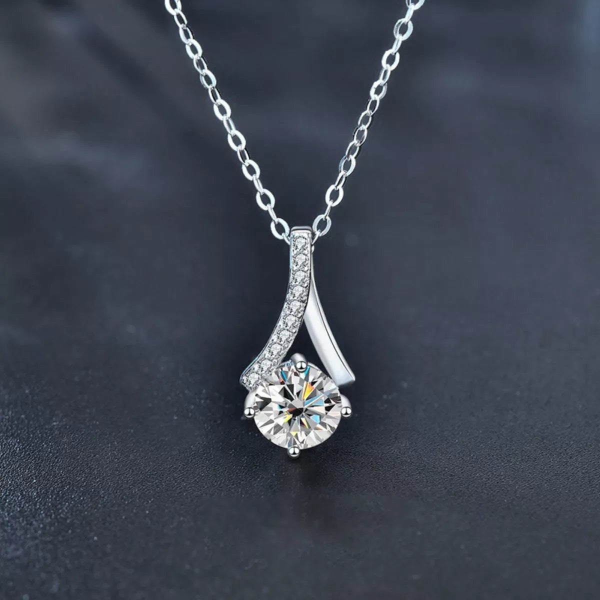 1 Carat Moissanite 925 Sterling Silver Necklace
