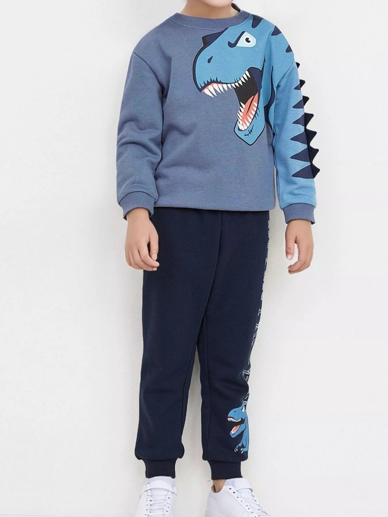 Children's Dinosaur Print Long Sleeve Sweatshirt &amp; Pants Set