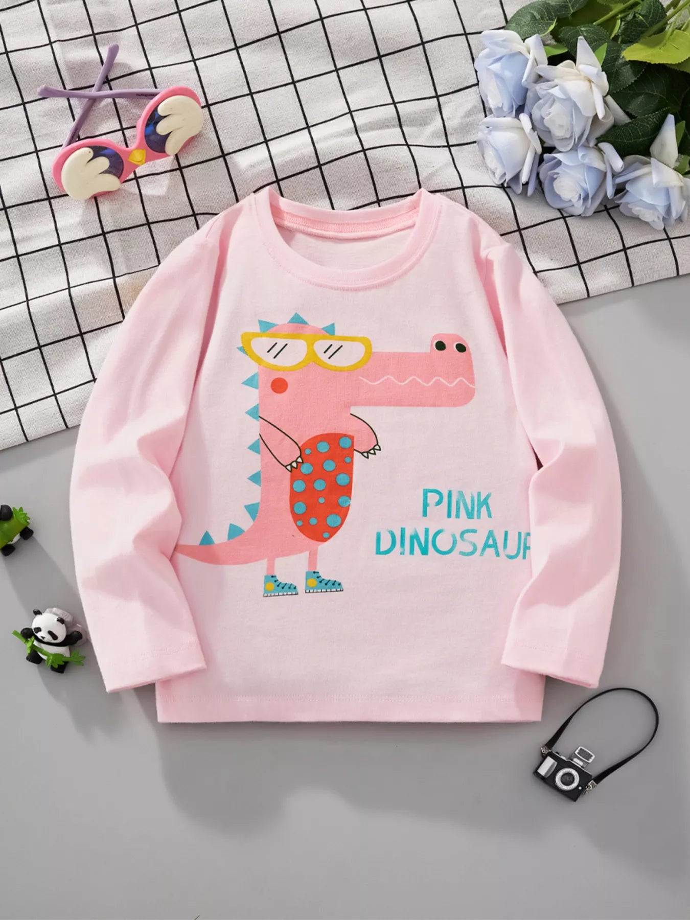 Children's Dinosaur Graphic Long Sleeve T-Shirt