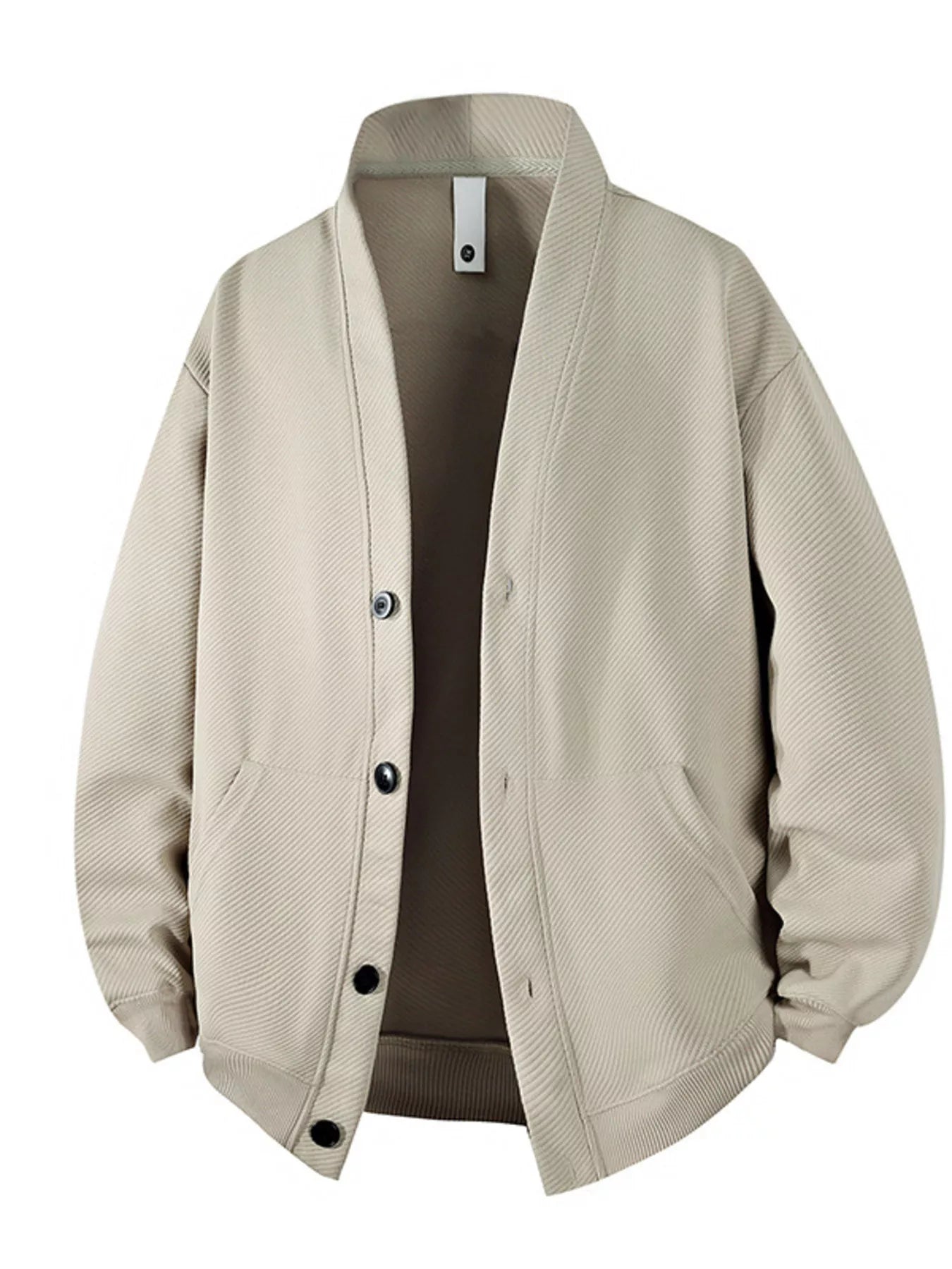 Men‘s Plus Size Textured Button-Down Casual Jacket