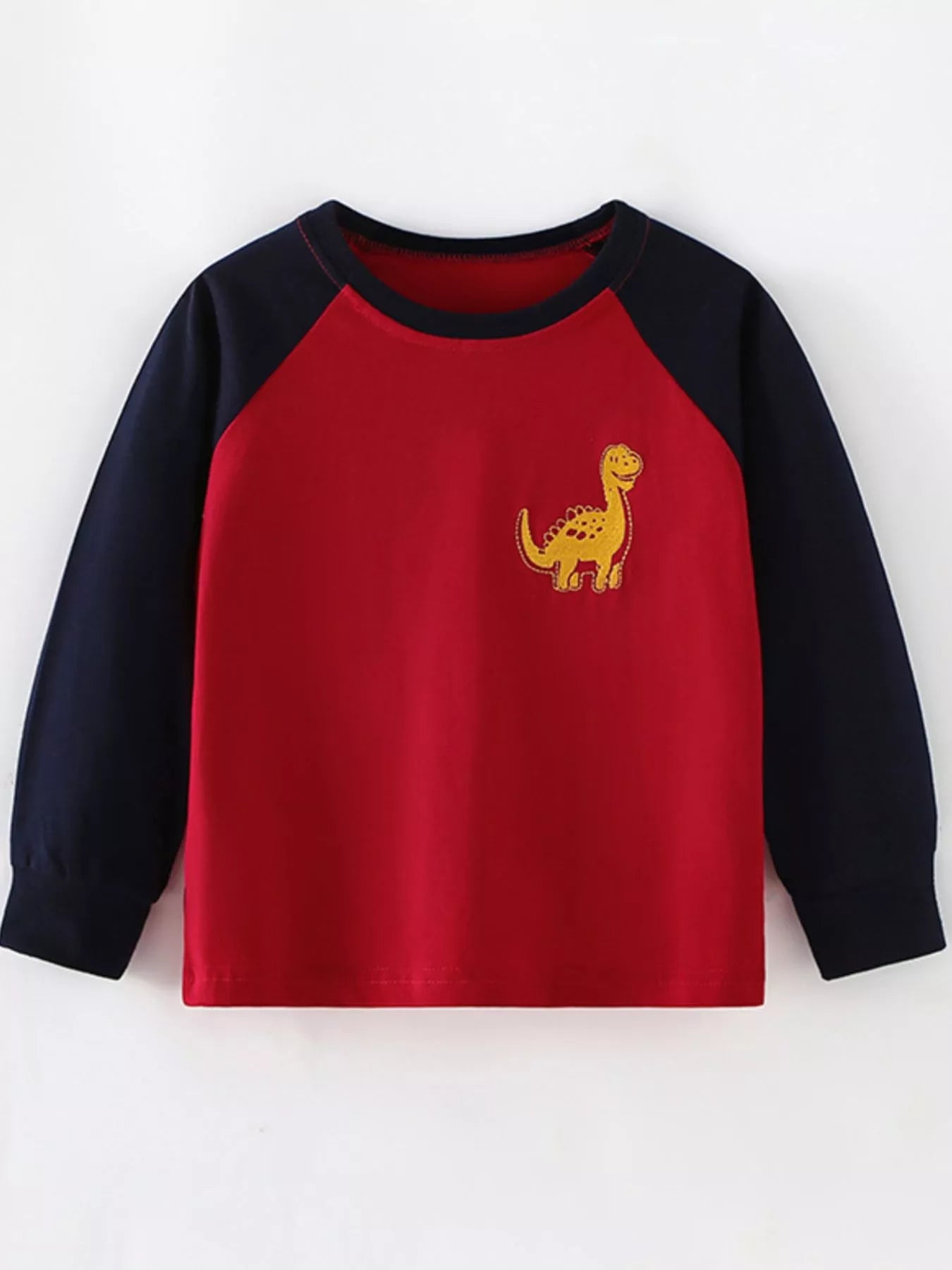 Children's Dinosaur Color Block Long Sleeve T-Shirt