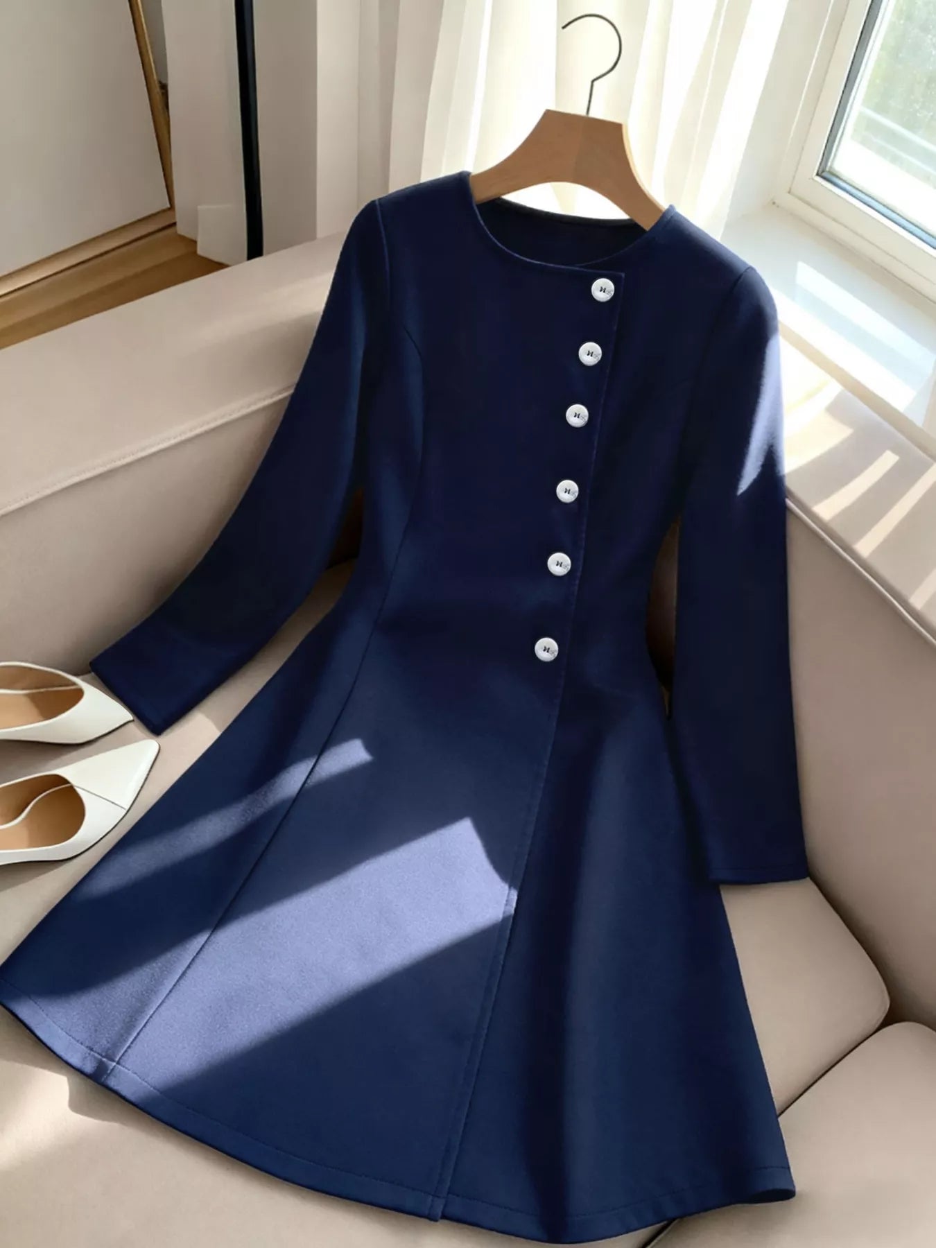 Button-Front A-Line Dress