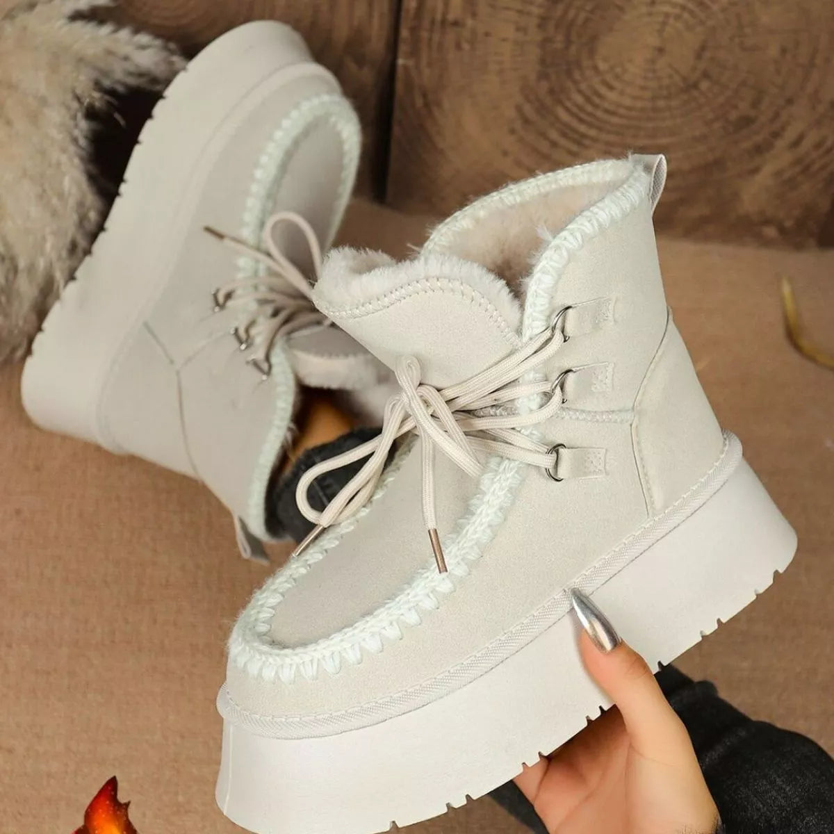 Lace Up Platform Ankle Boots