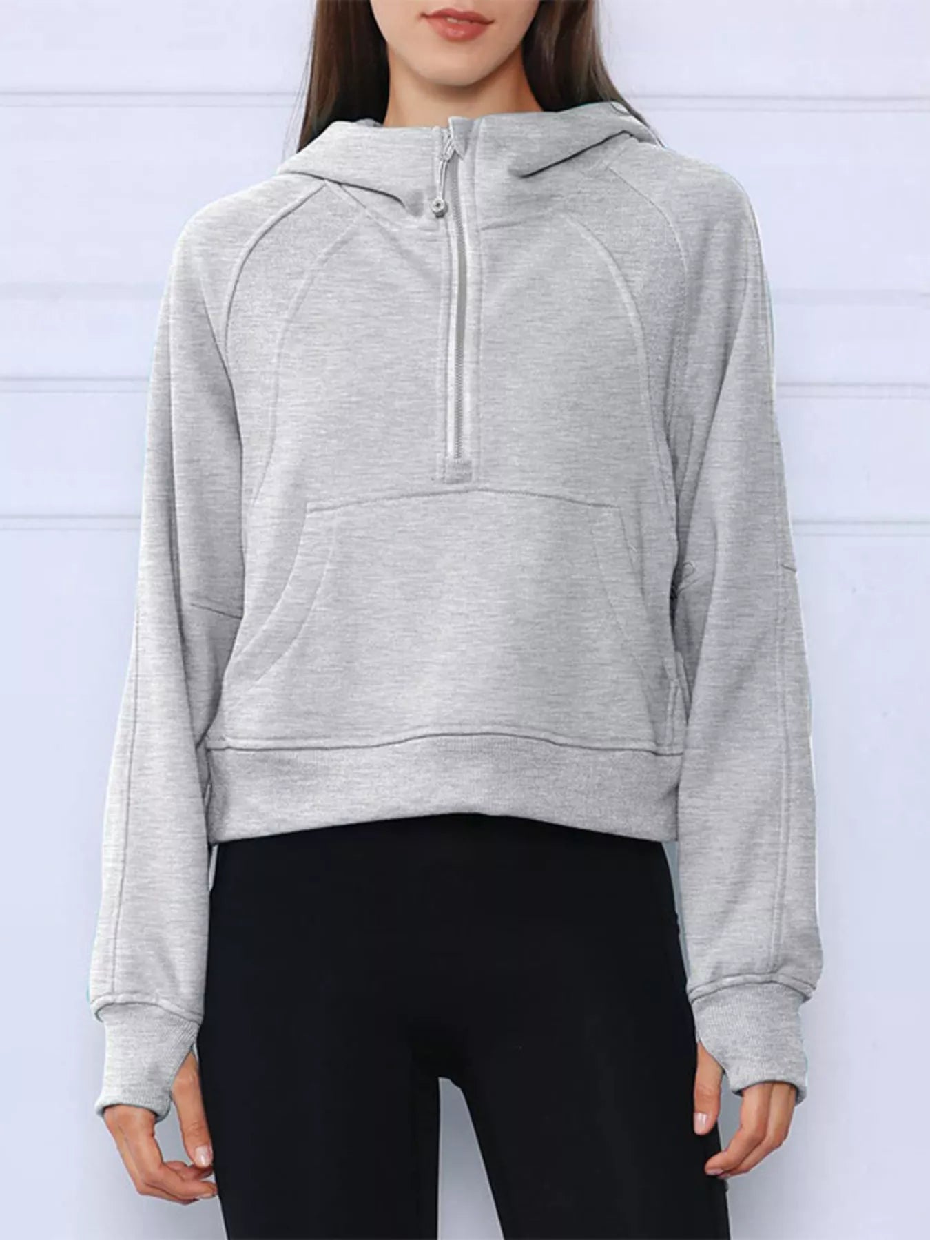 Half-Zip Kangaroo Pocket Hoodie