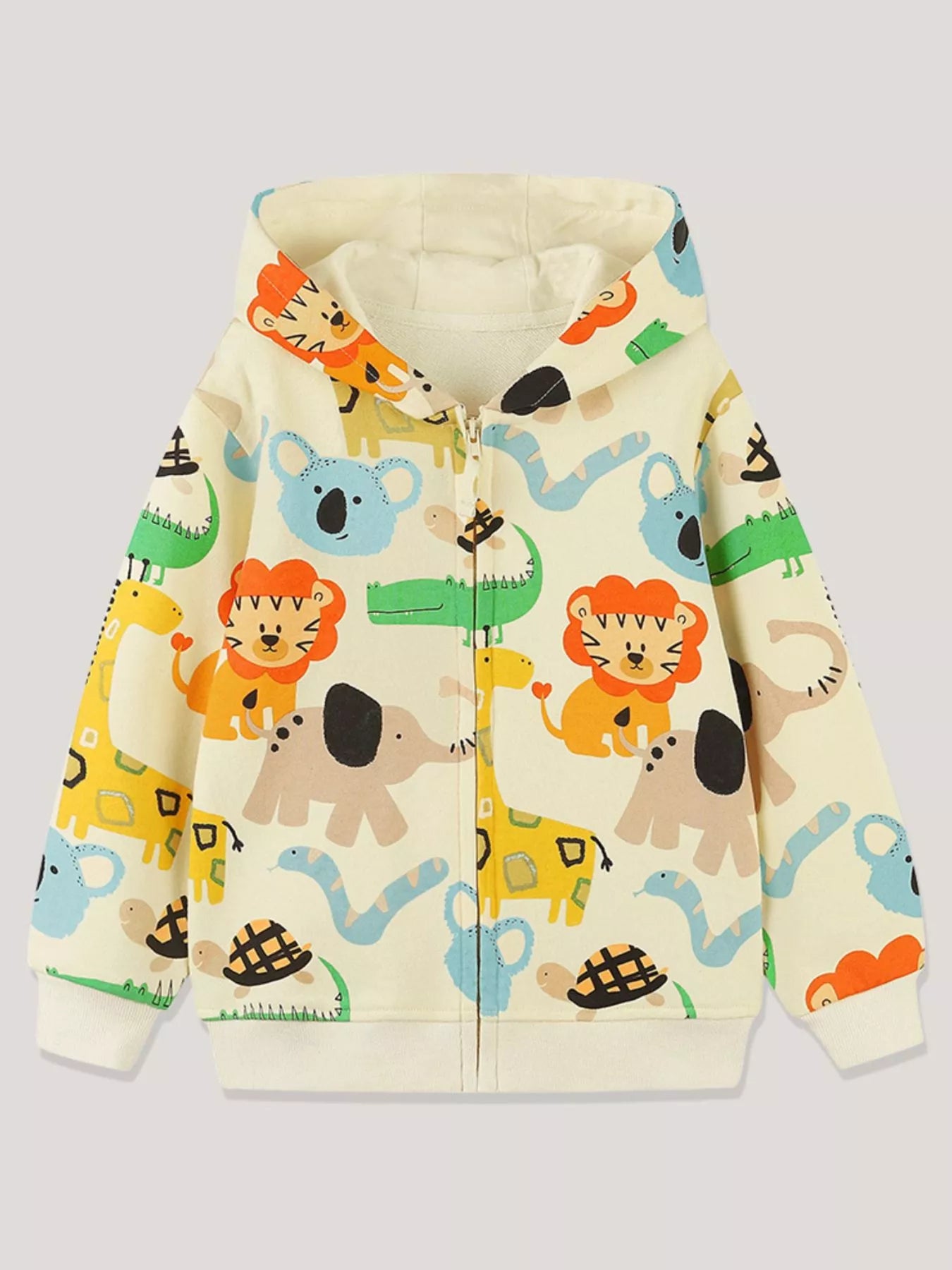 Children's Animal Print Zip-Up Hoodie