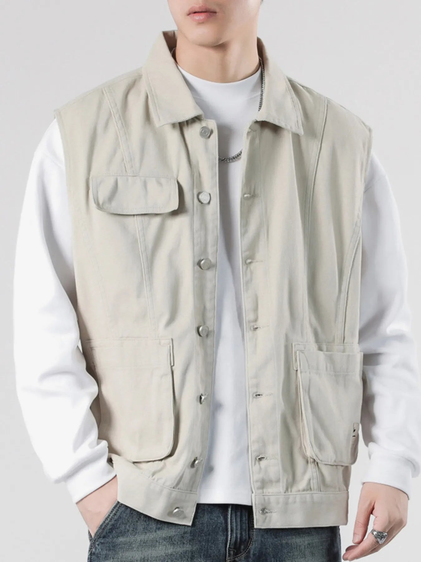 Men's Plus Size Button-Down Vest