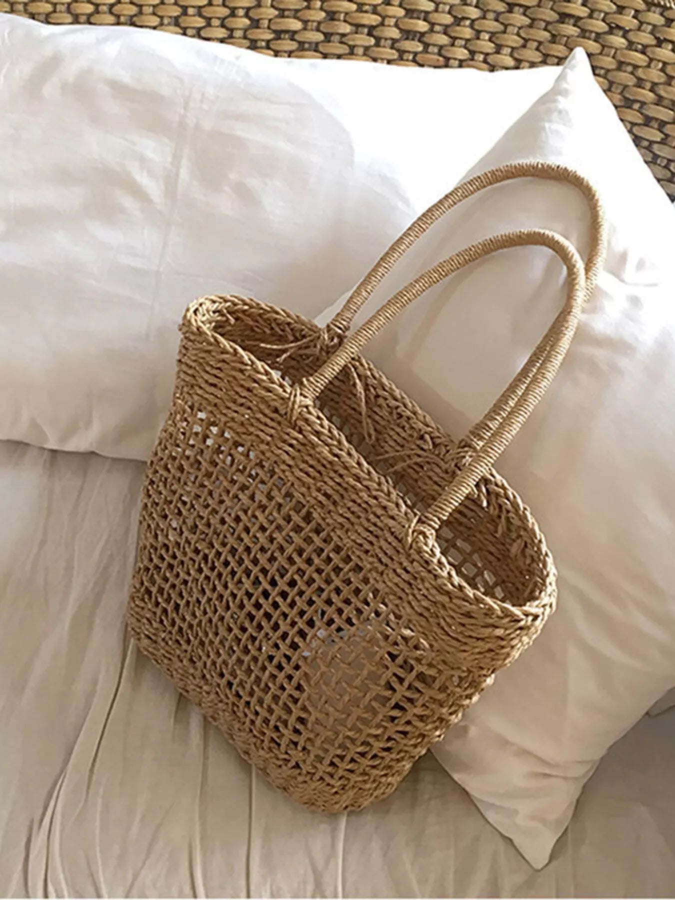 Woven Straw Handbag