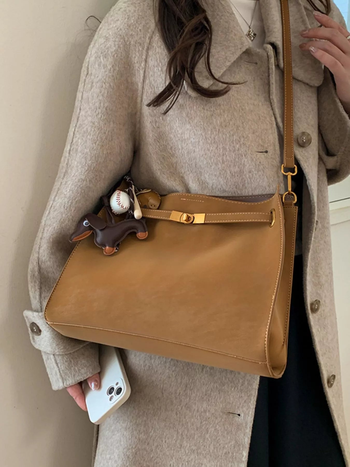 Solid Color Crossbody Bag
