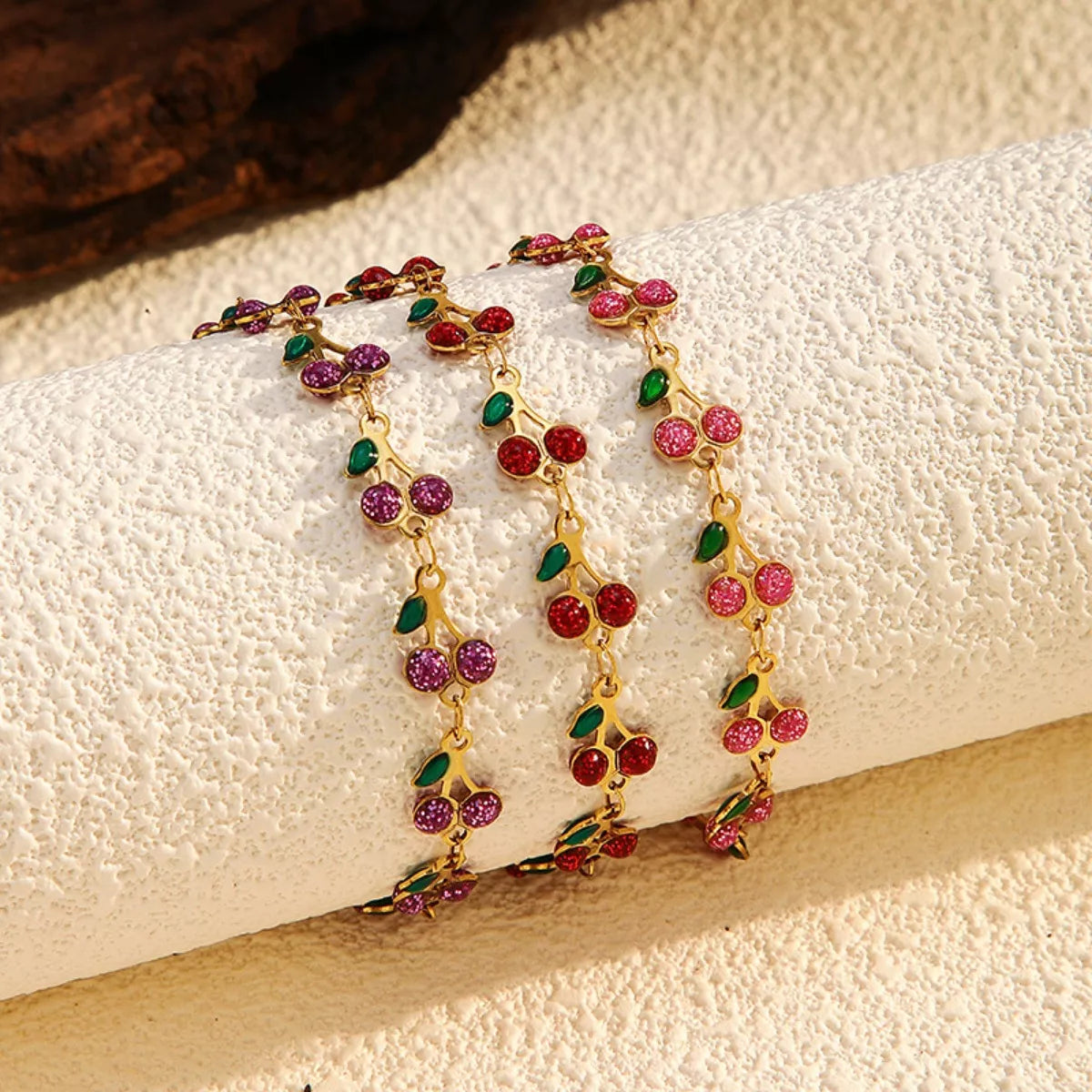 18K Gold-Plated Cherry Charm Bracelet