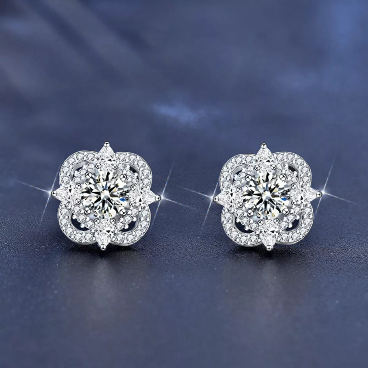 925 Sterling Silver Moissanite Stud Earrings