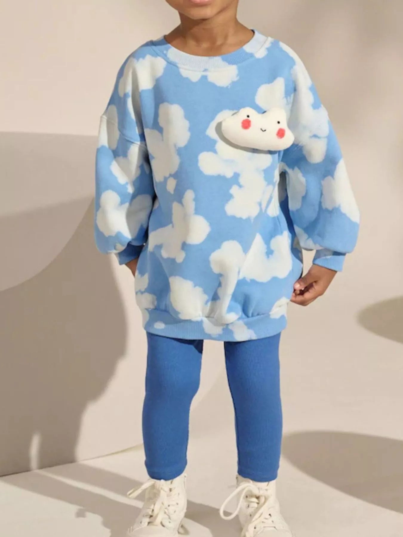 Children's Cloud Print Crew Neck Sweatshirt