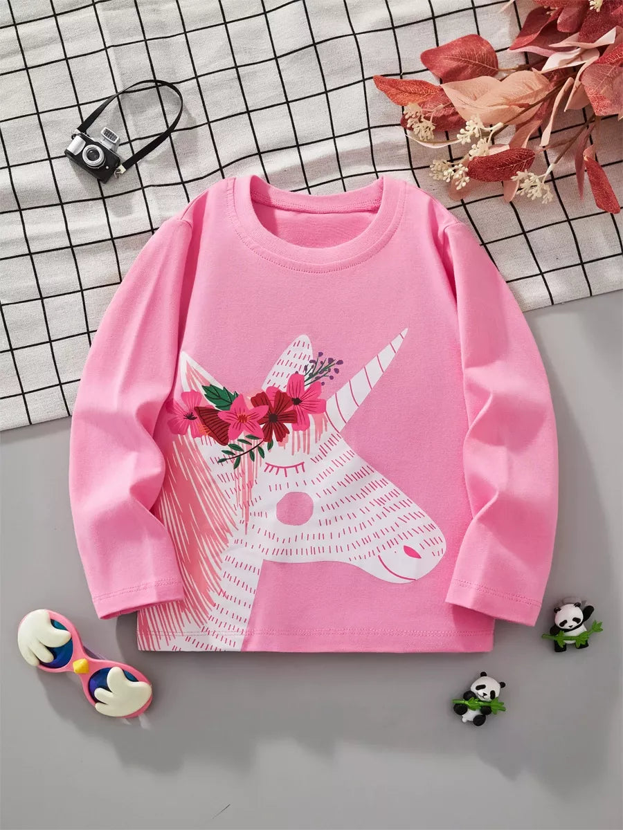 Children's Cute Unicorn Graphic Long Sleeve T-Shirt