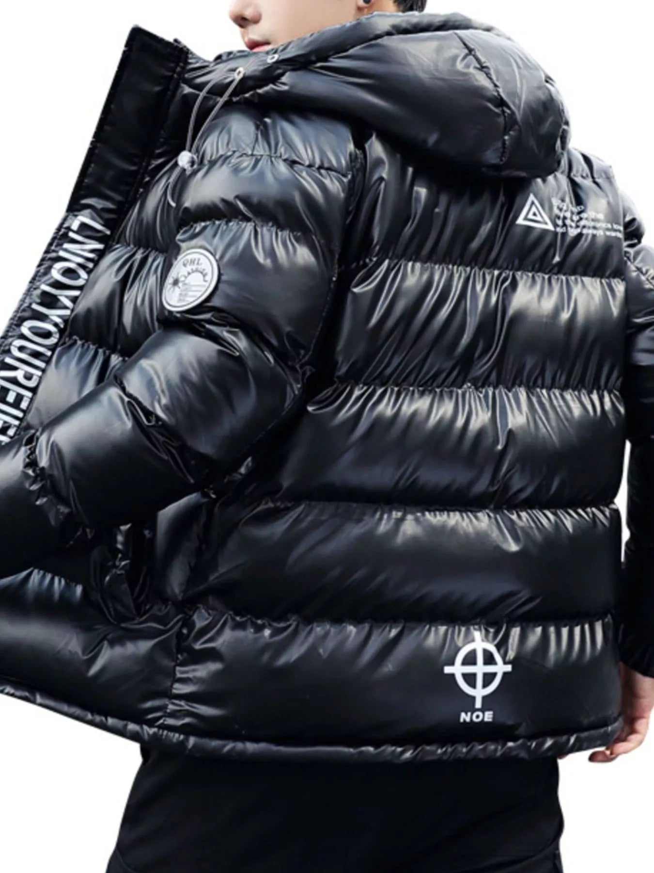 Men's Plus Size Zip Up Puffer Jacket