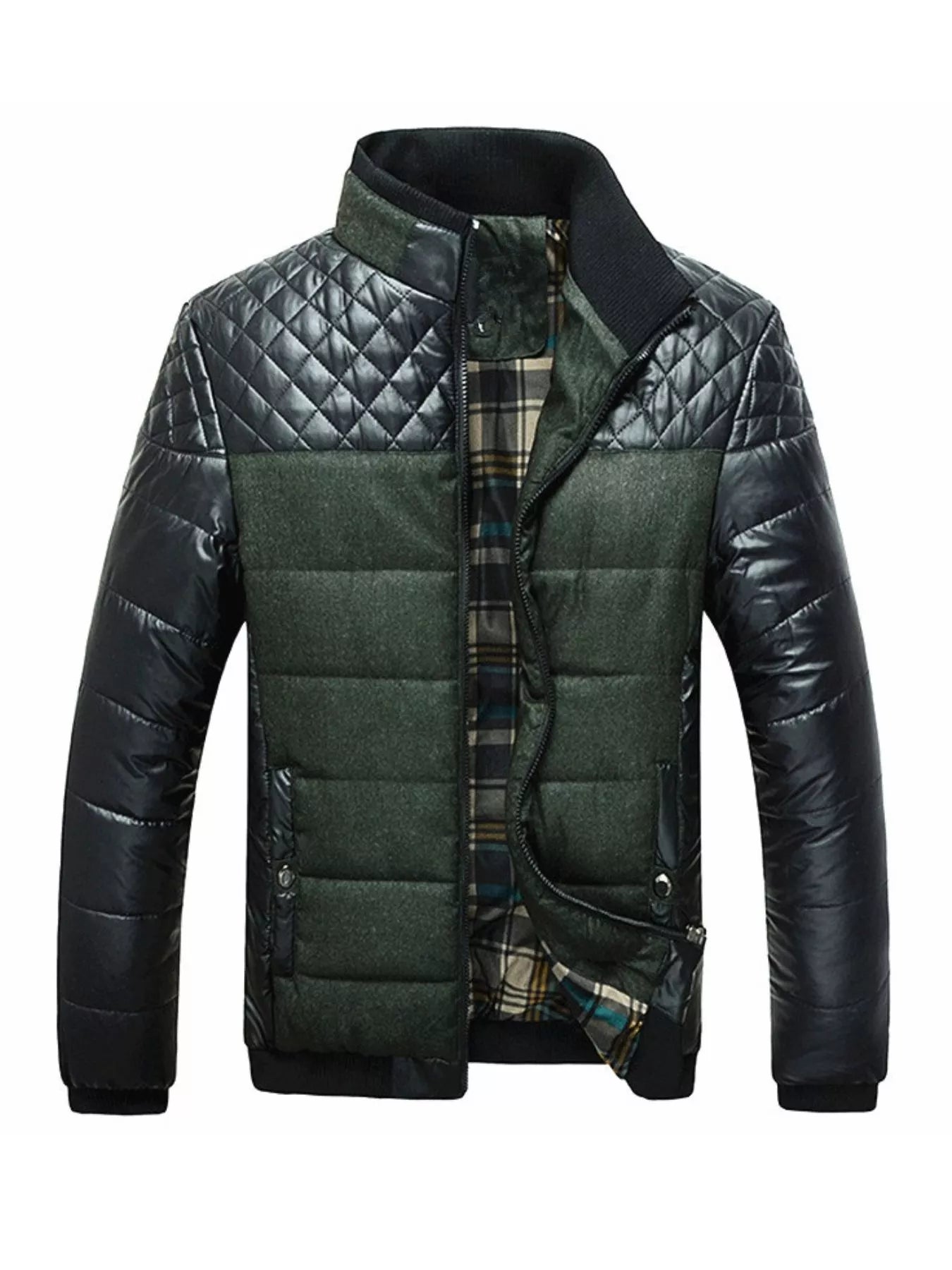 Men's Plus Size Zip Up Puffer Jacket