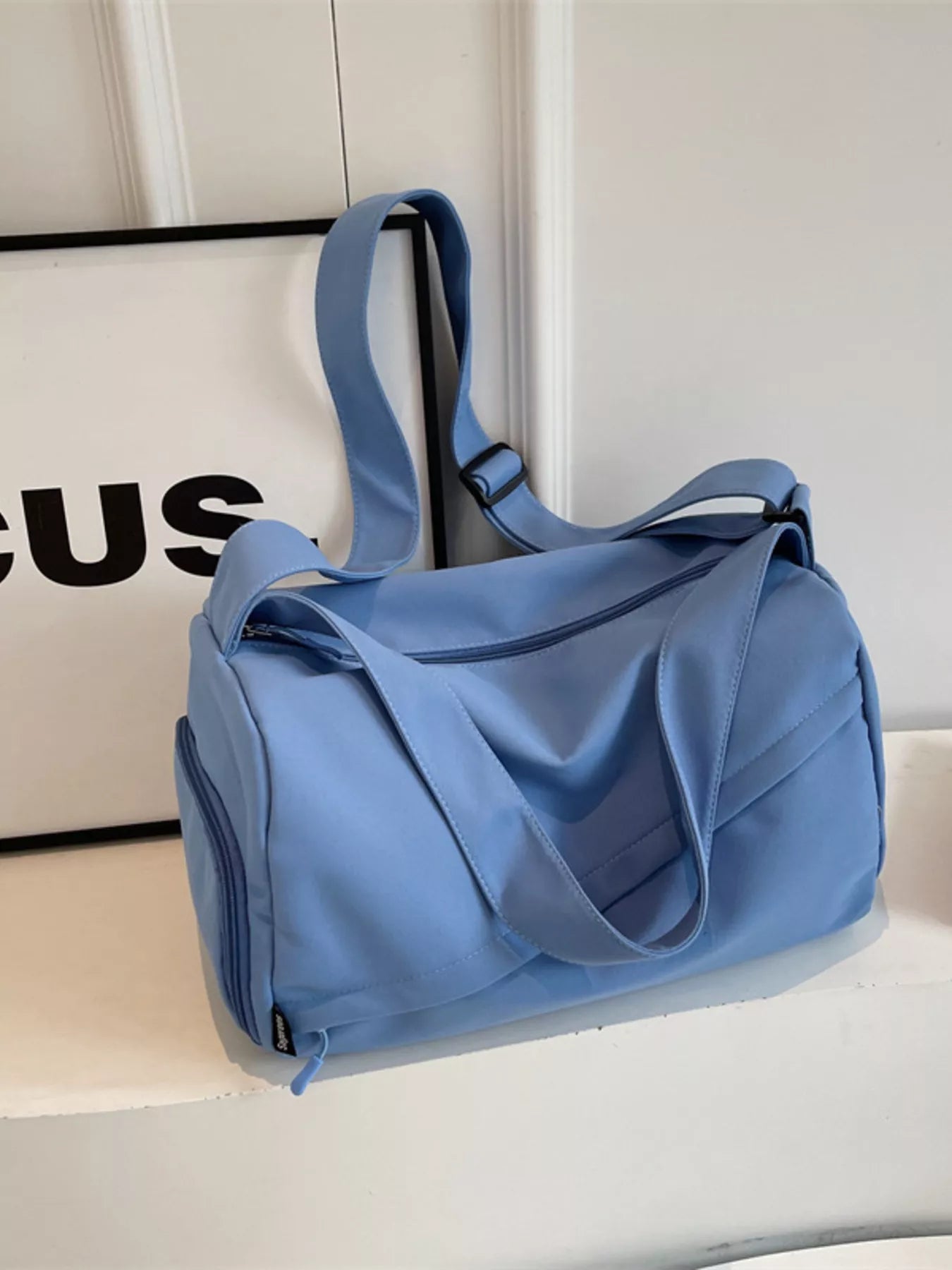 Adjustable Strap Solid Color Travel Bag