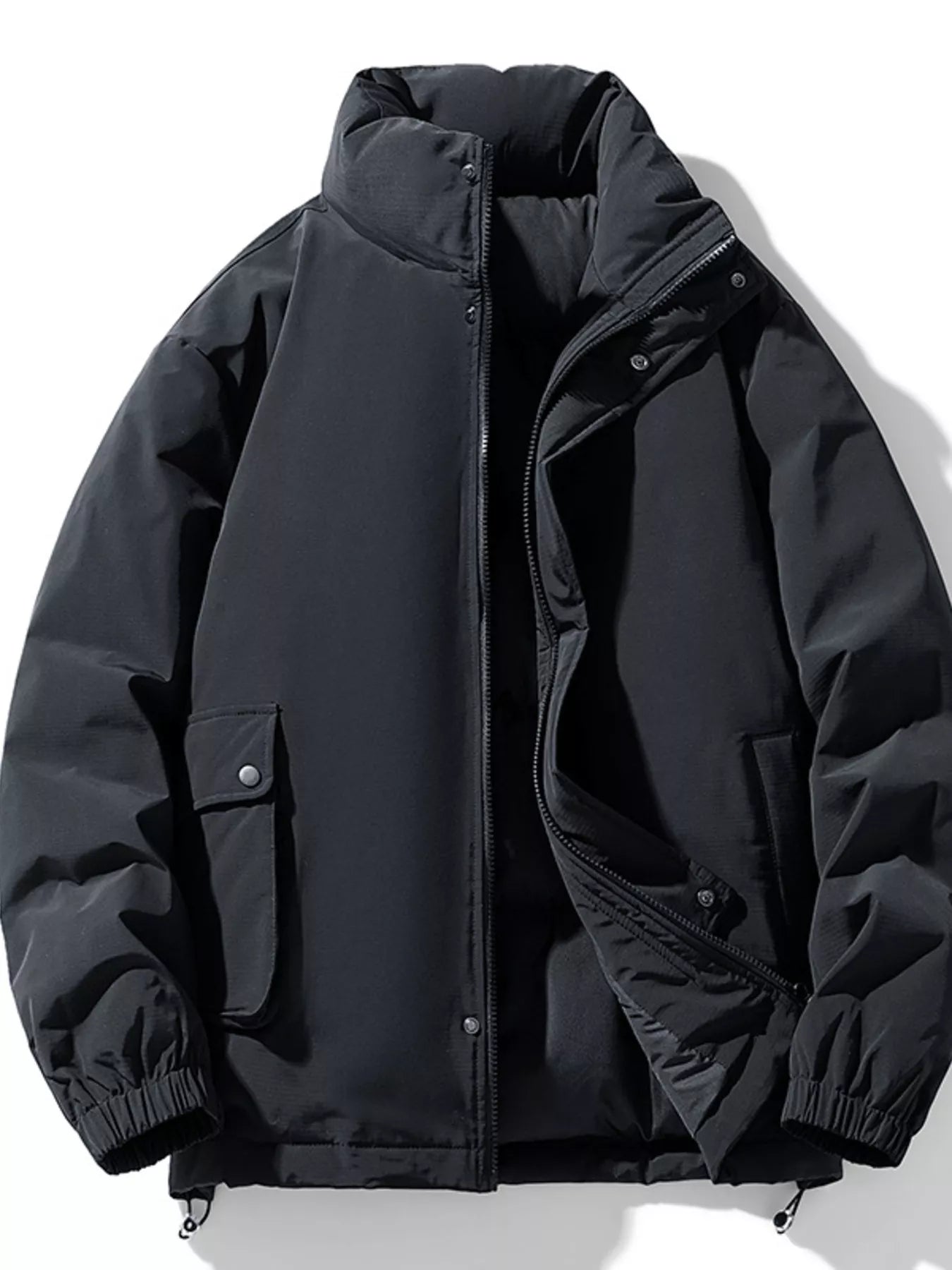 Men's Plus Size Warm Padded Stand Collar Winter Coat