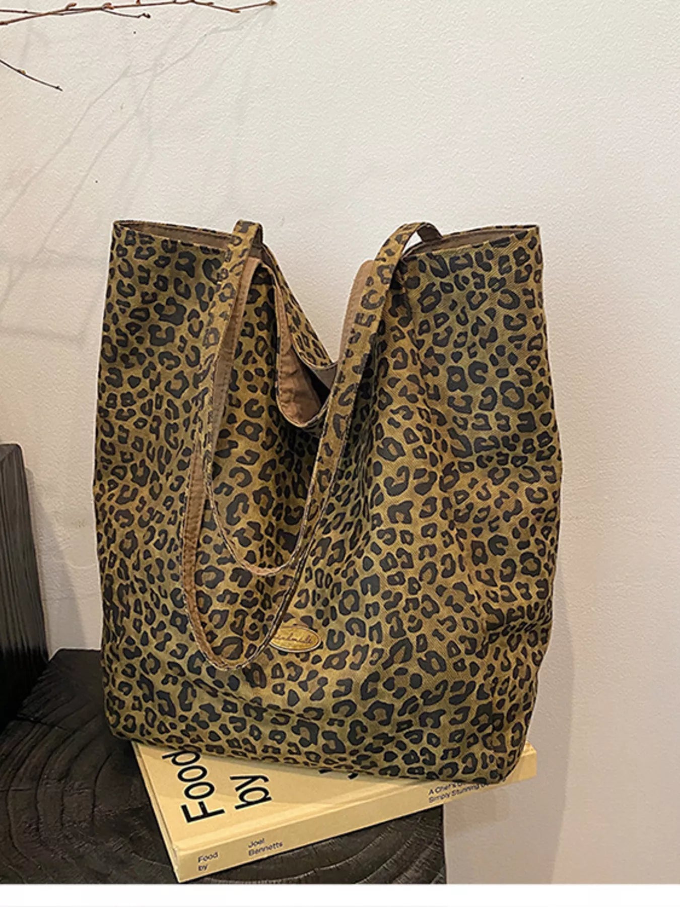 Leopard Print Casual Tote Bag