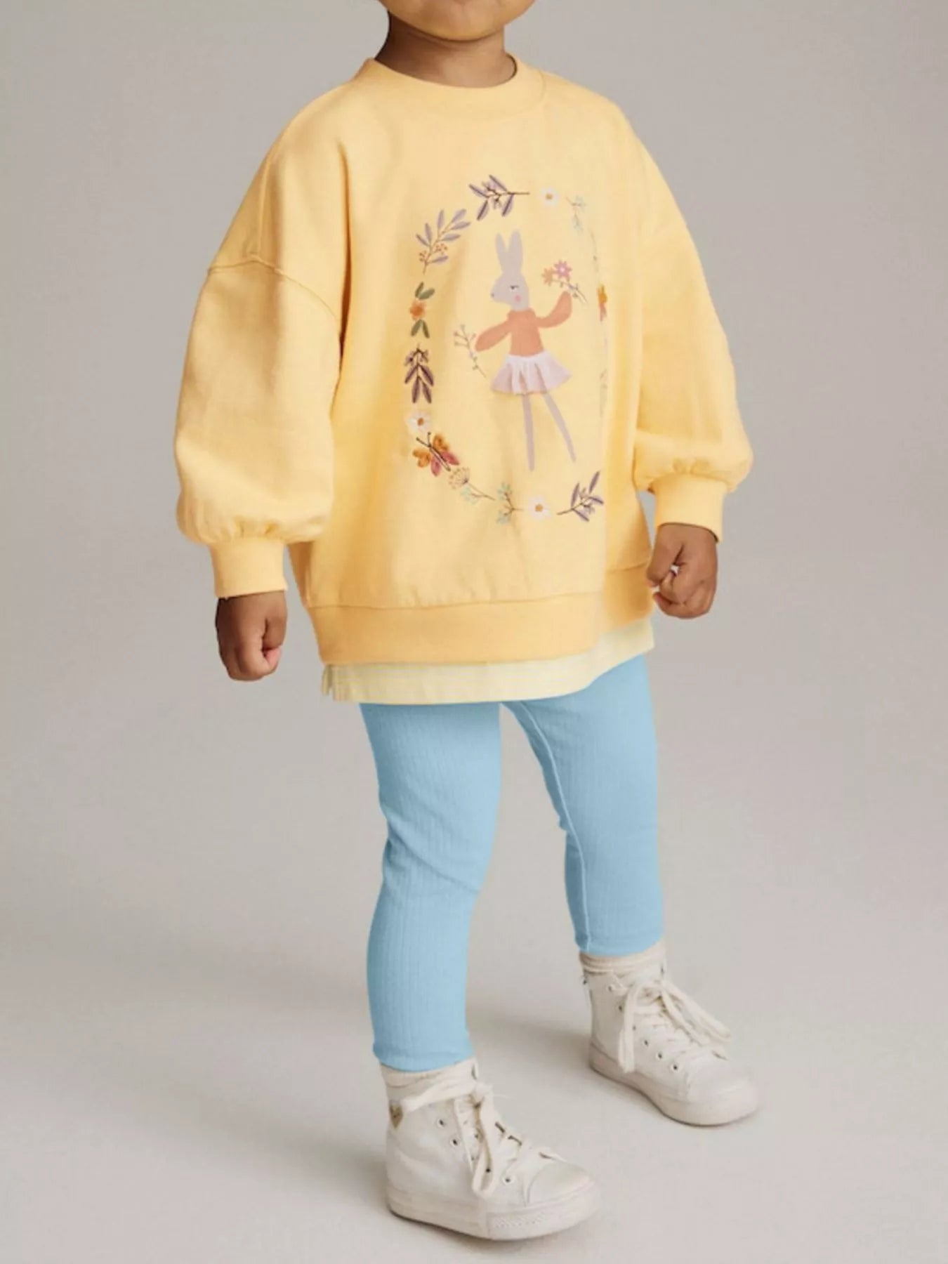 Children's Bunny Graphic Sweatshirt and Leggings Set