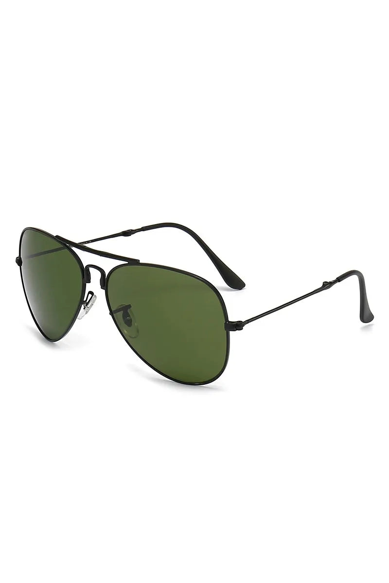 Aviator Sunglasses with Metal Temple