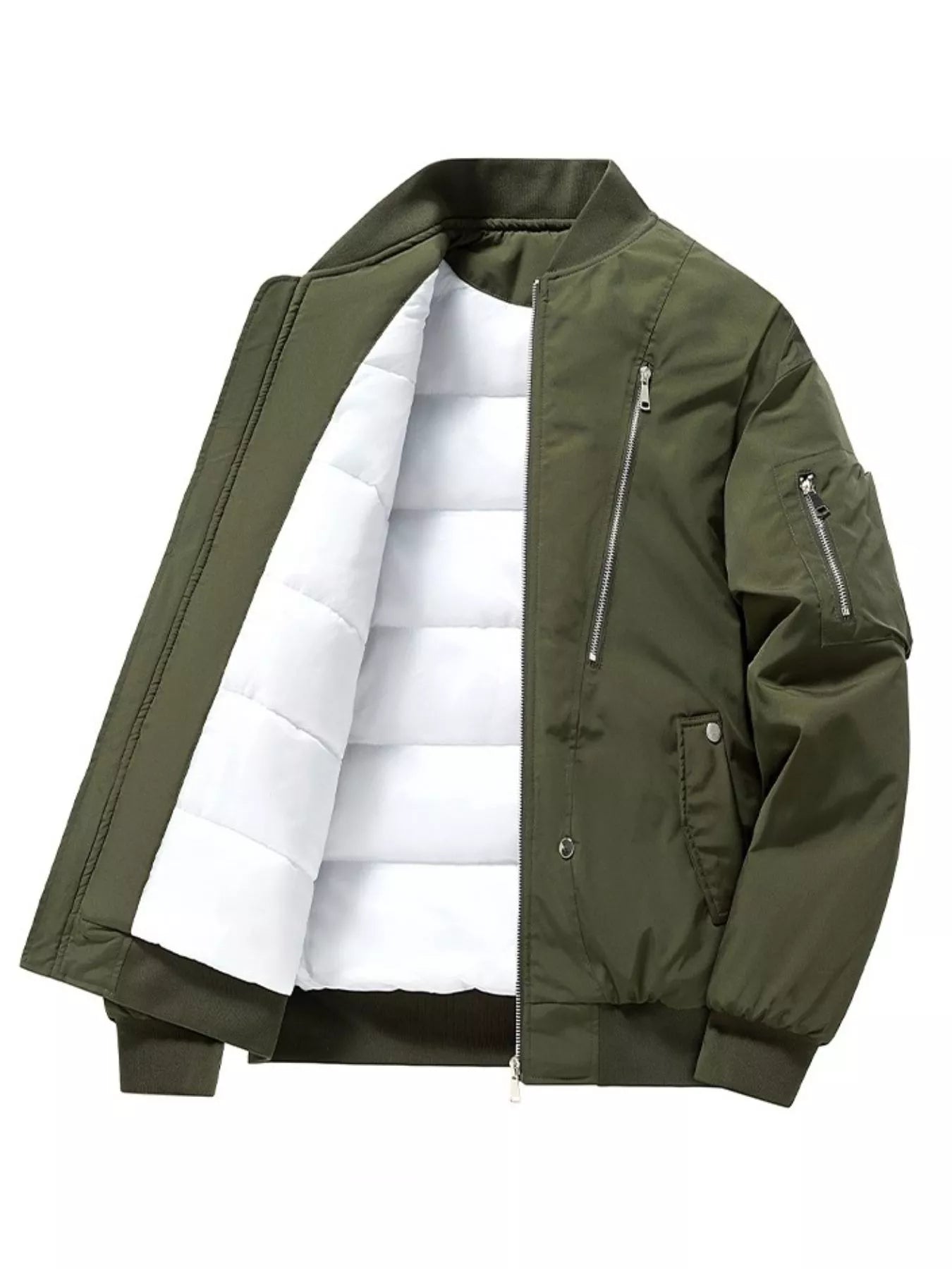 Men's Plus Size Casual Lightweight Padded Bomber Jacket