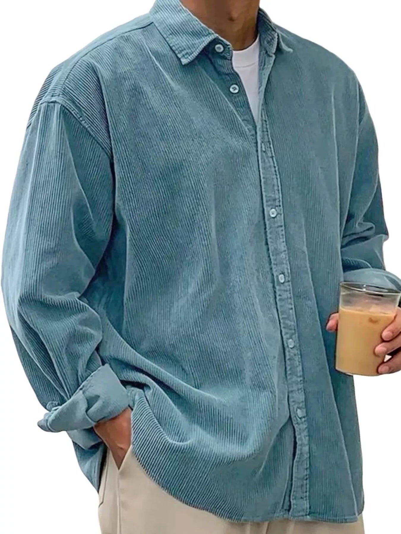 Men's Full Size Button Up Long Sleeve Shirt Plus Size