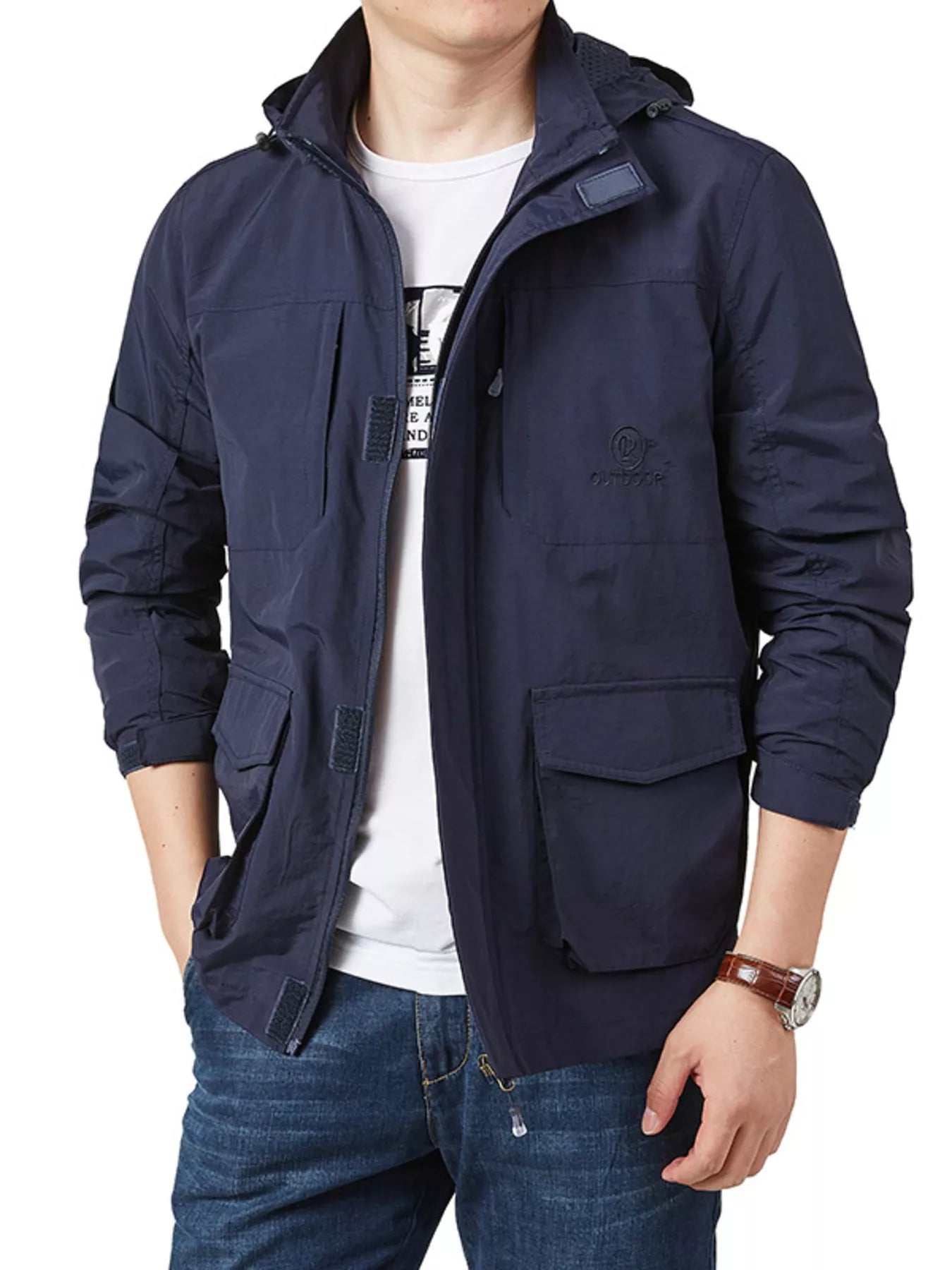 Men's Plus Size Lightweight Hooded Jacket