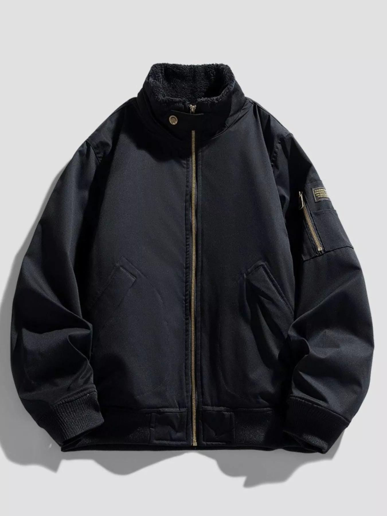 Men's Plus Size Zip Up Long Sleeve Jacket