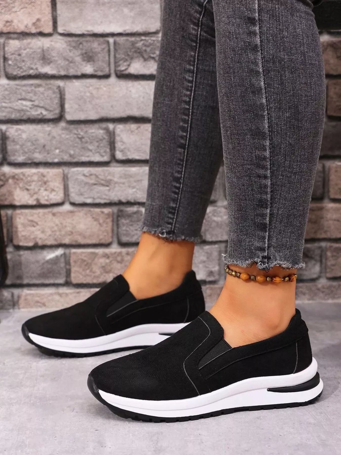 Slip-On Sneakers with Contrast Sole