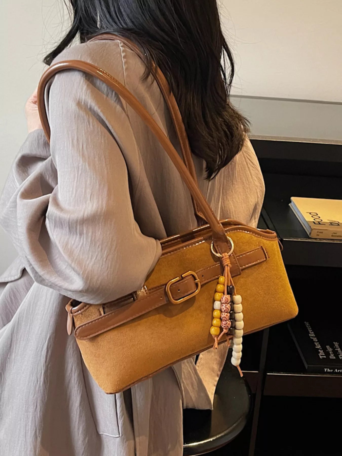 Buckle Decor Shoulder Bag