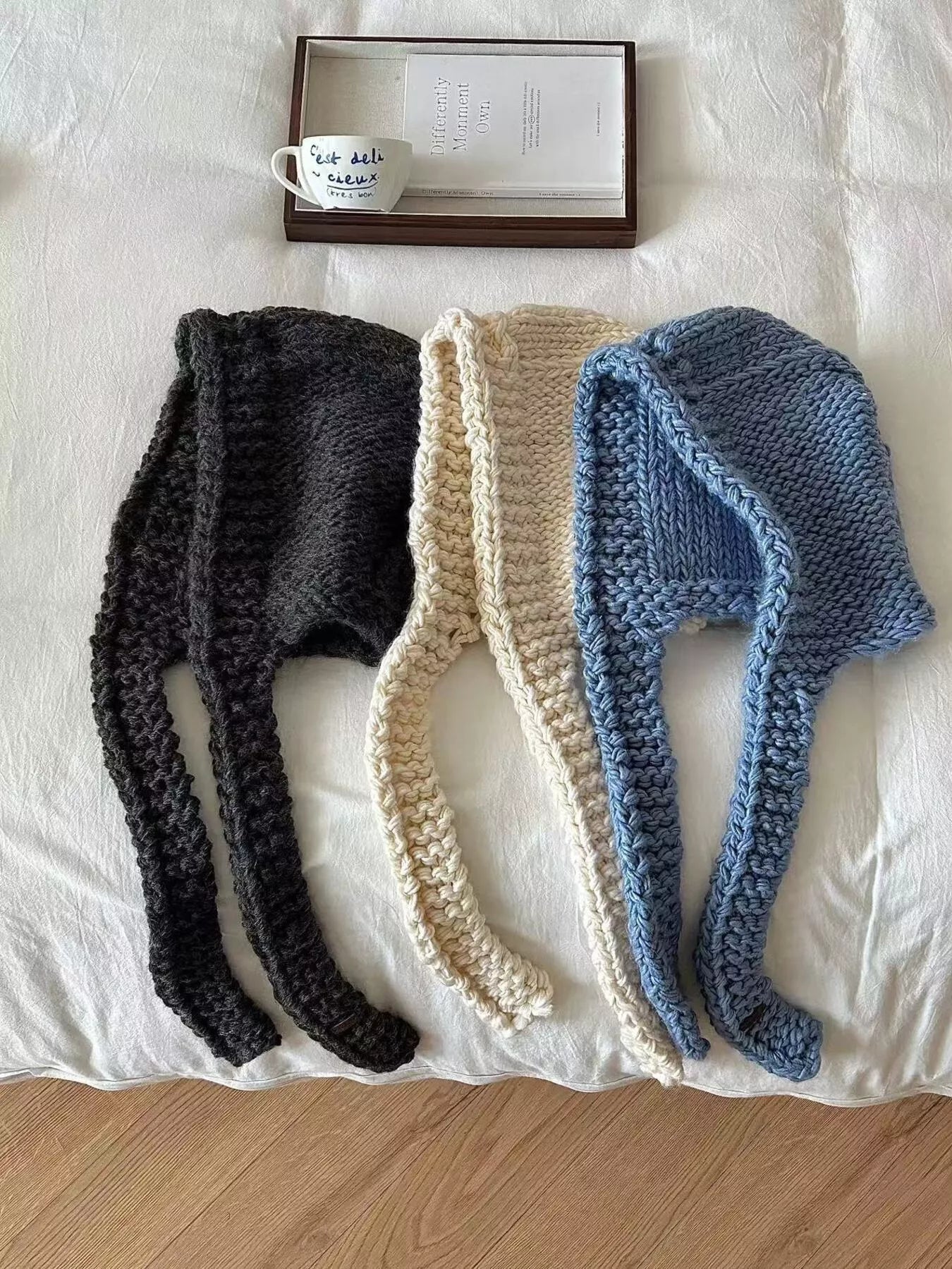 Knitted Earflap Beanie Hat