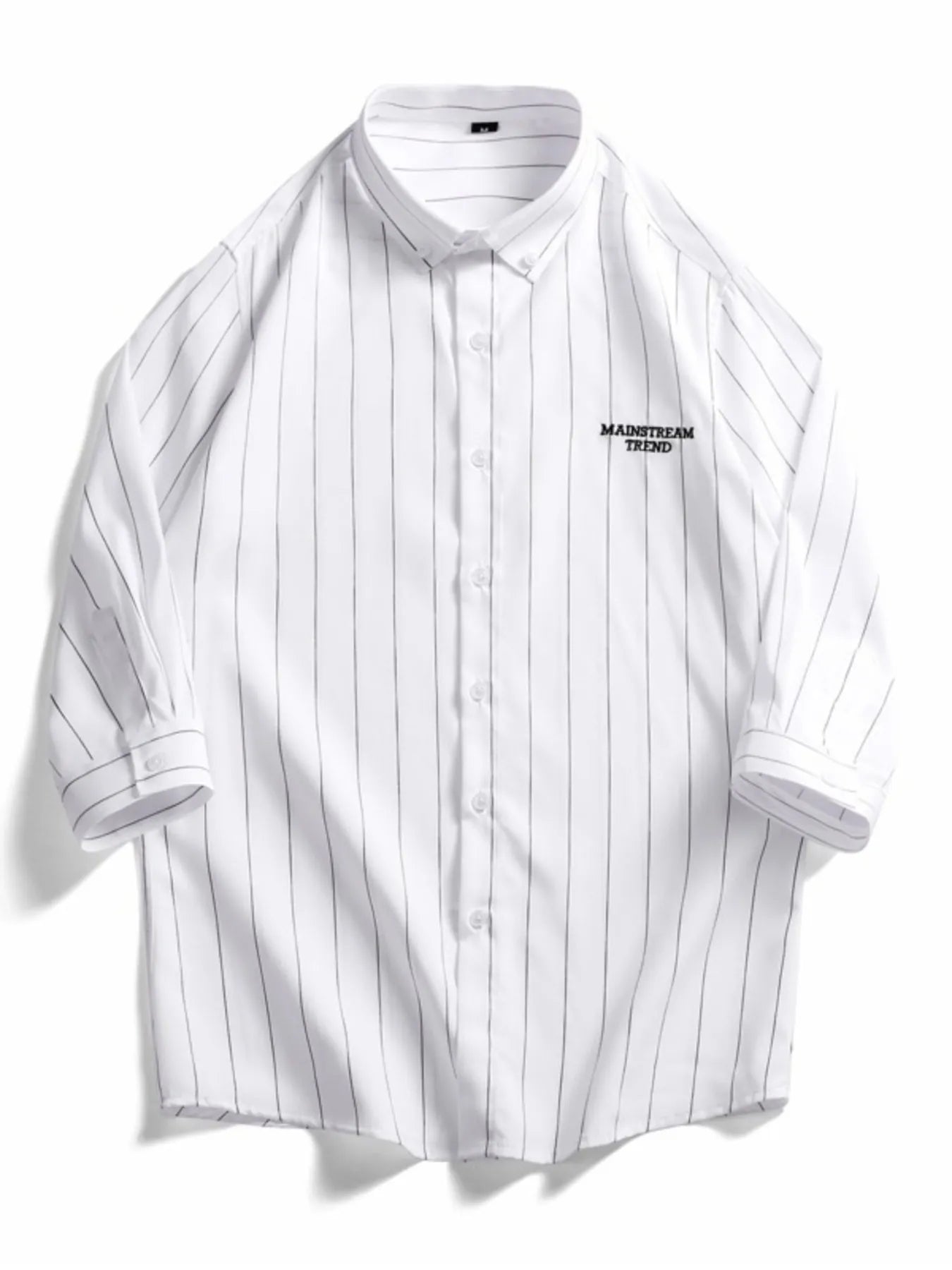 Men's Plus Size Striped Button-Down Casual Shirt