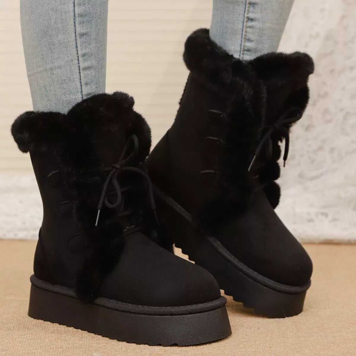 Lace-Up Winter Boots
