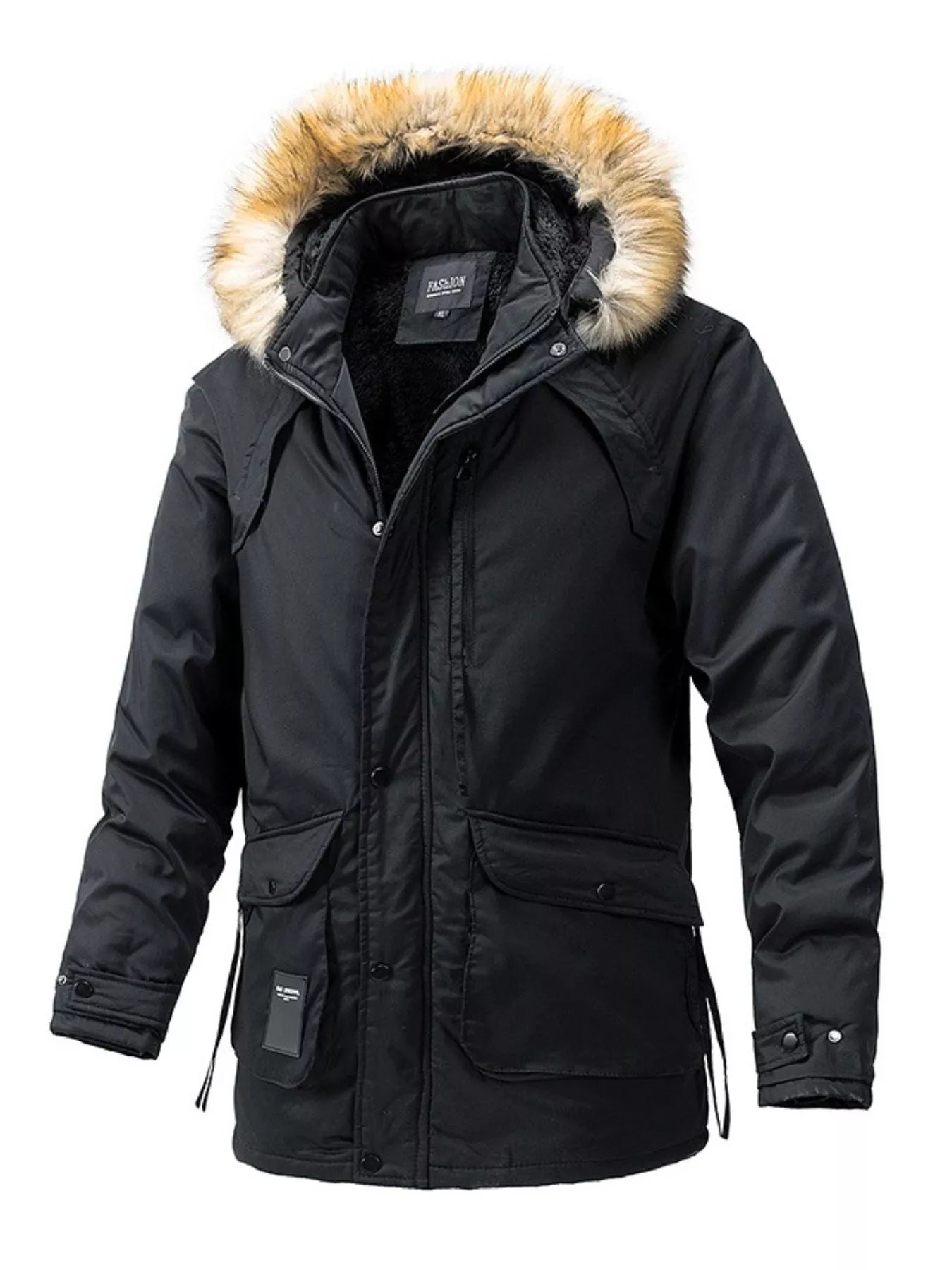 Men's Plus Size Fur Hooded Winter Parka Coat