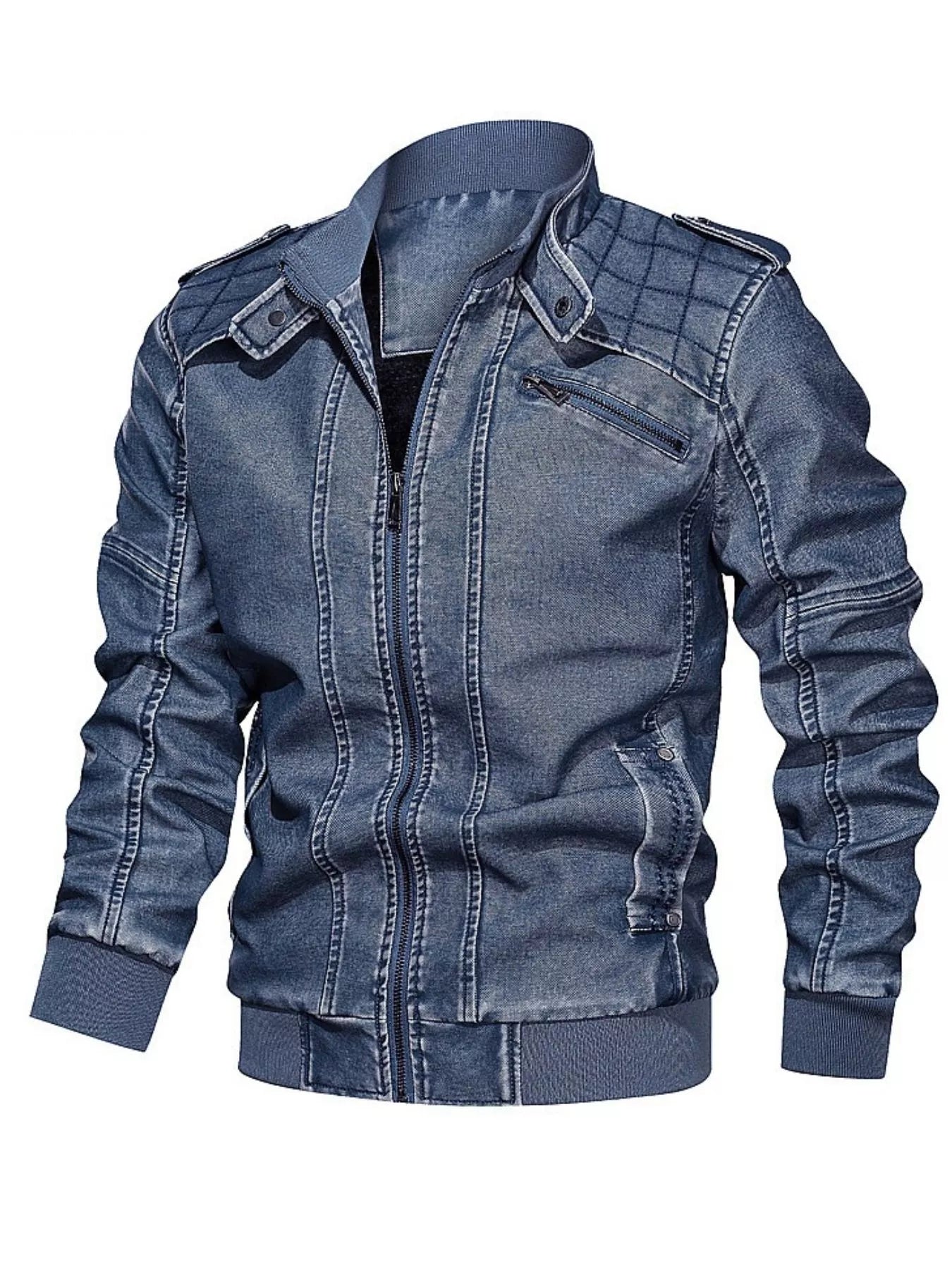 Men's Plus Size Zip Up Long Sleeve Jacket