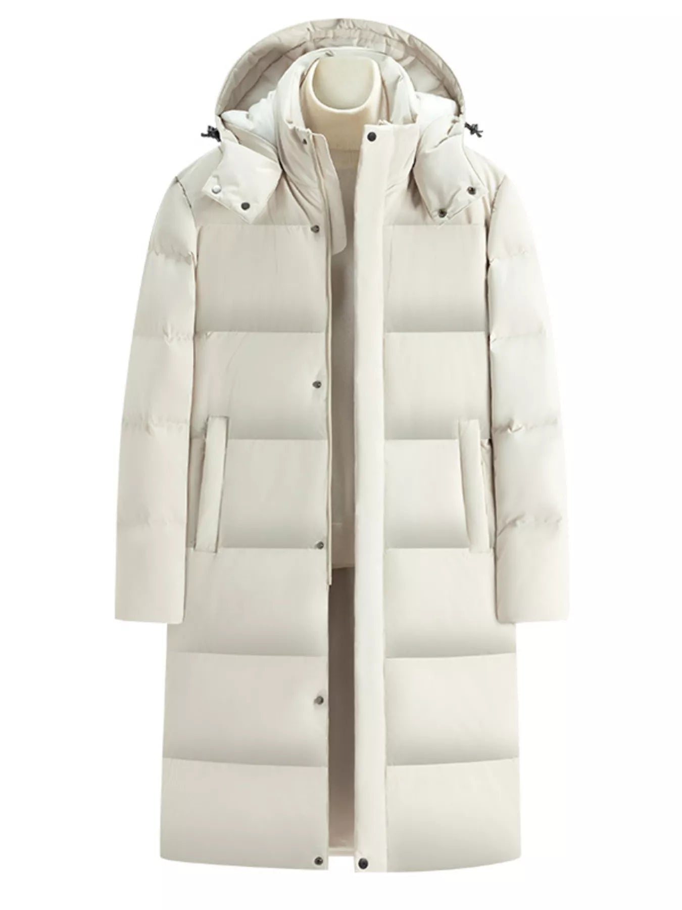 Men's Full Size Longline Hooded Down Coat Plus Size