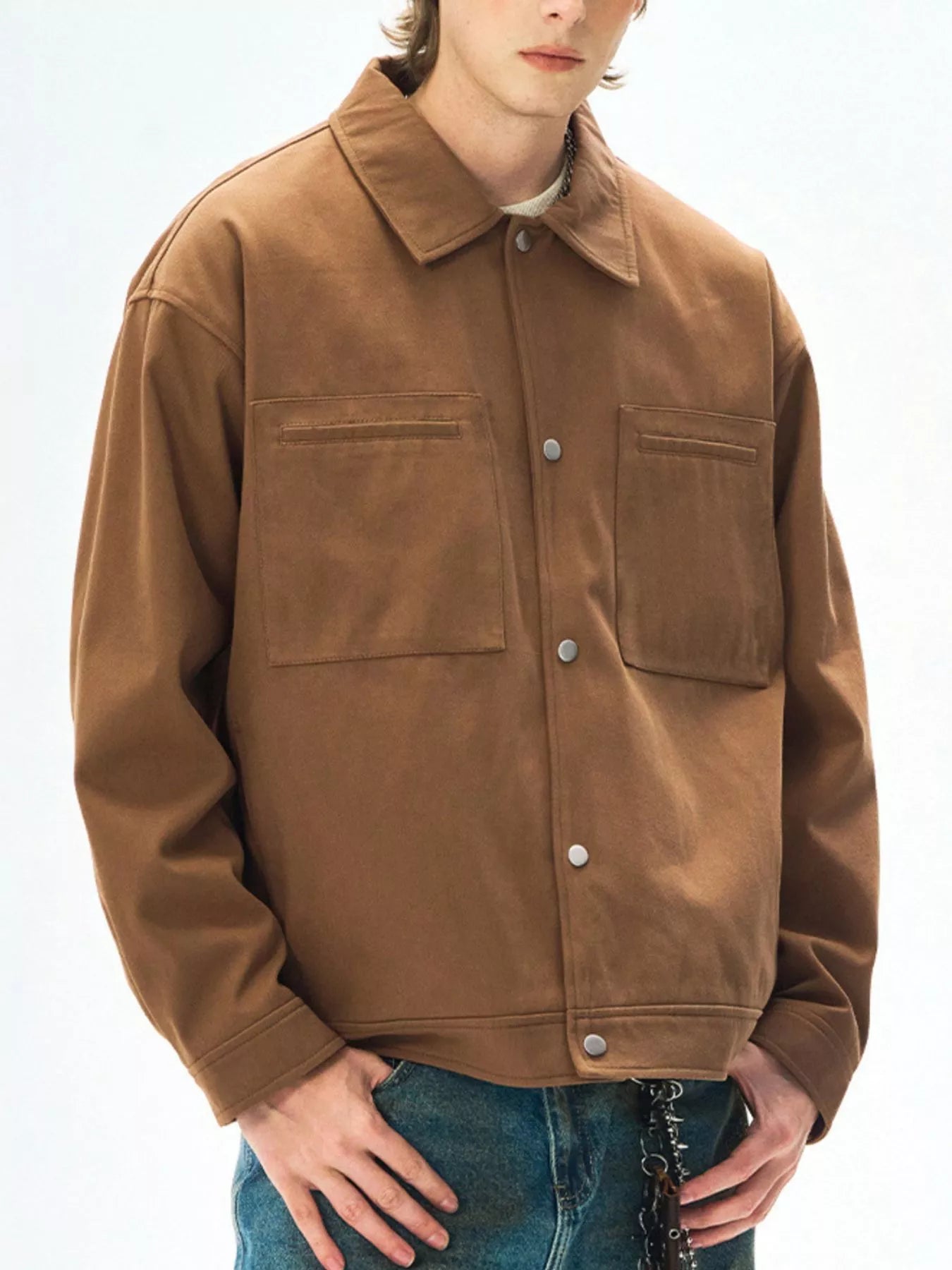 Men's Plus Size Casual Snap Down Jacket