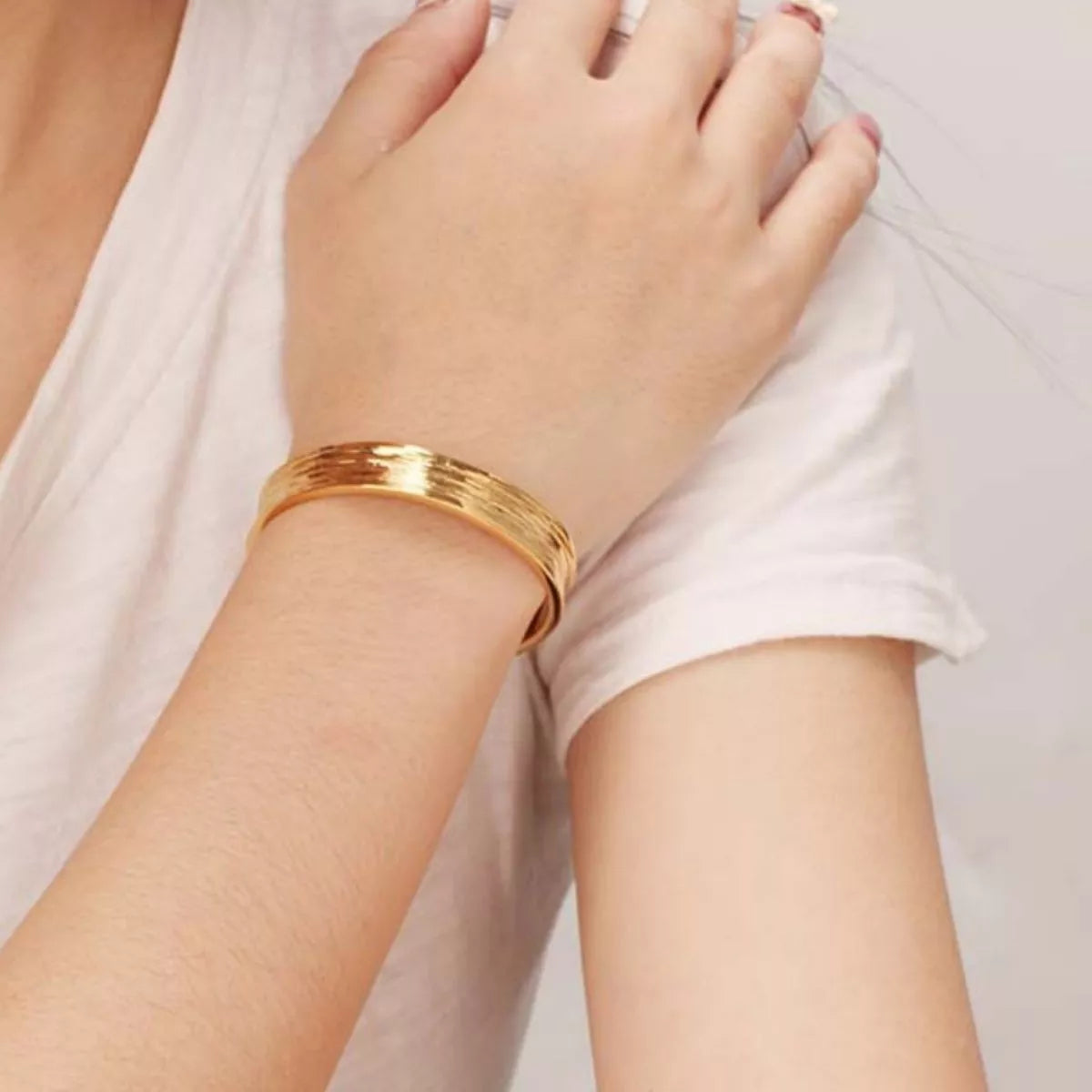 18K Gold-Plated Copper Open Bracelet