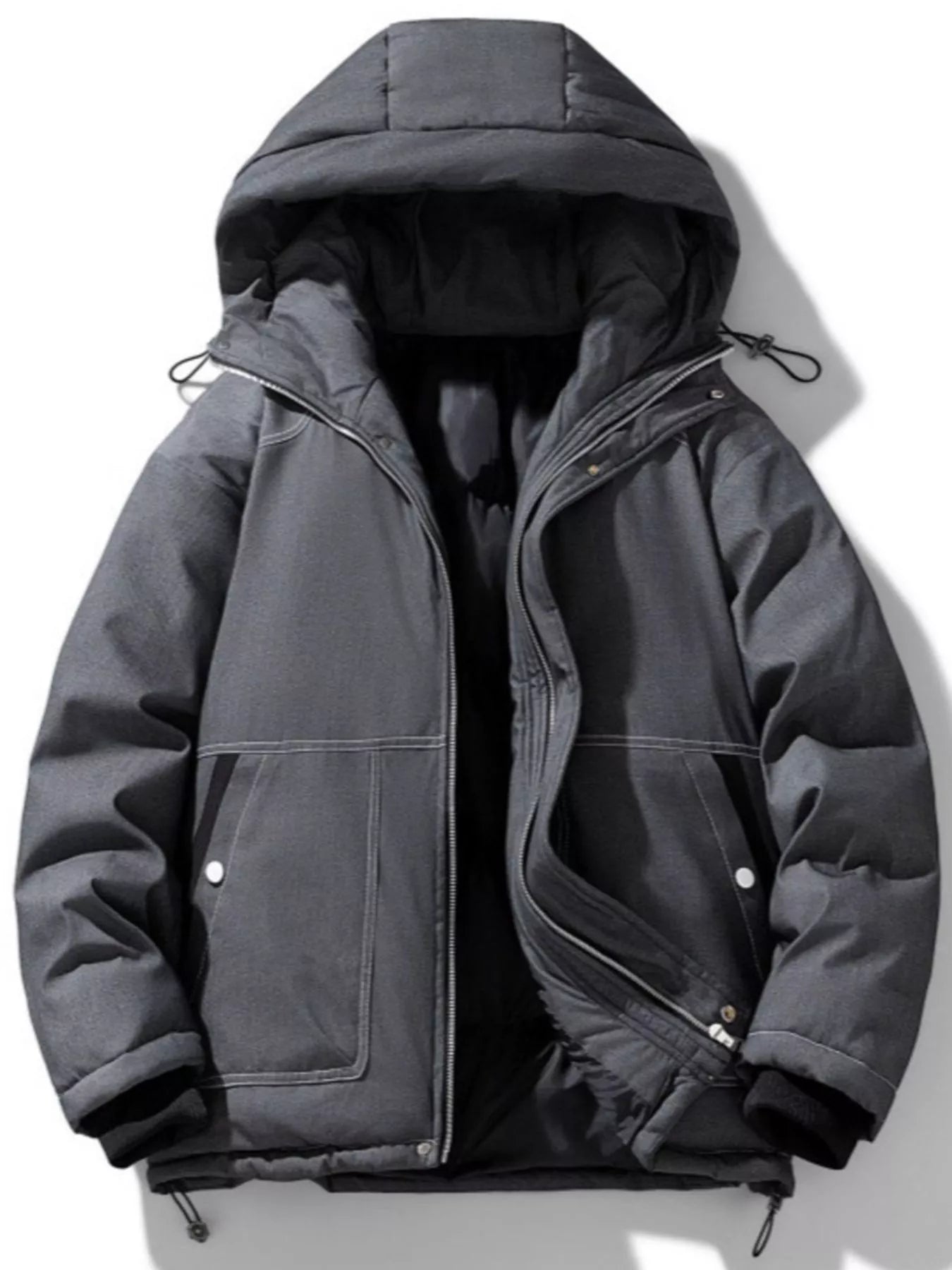 Men's Plus Size Warm Padded Hooded Puffer Jacket