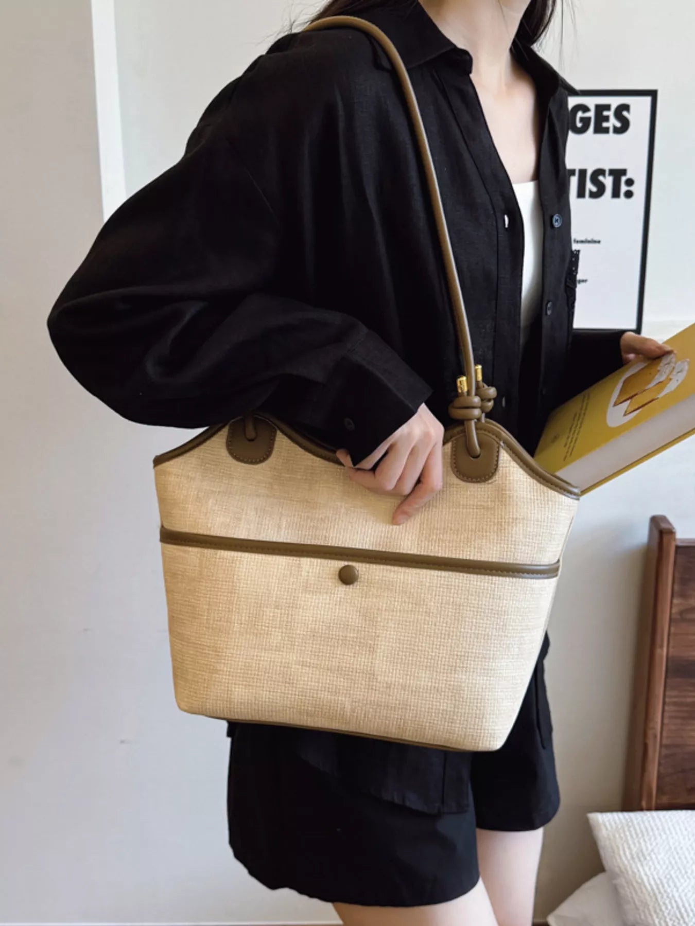 Knotted Strap Tote Bag