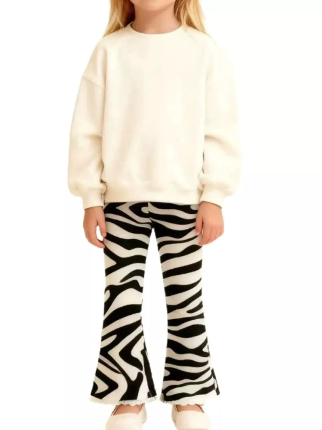 Children's Zebra Print Flare Pants
