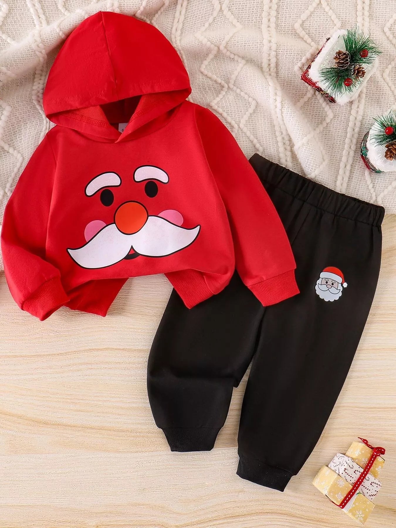 Children's Christmas Santa Hoodie &amp; Pants Set