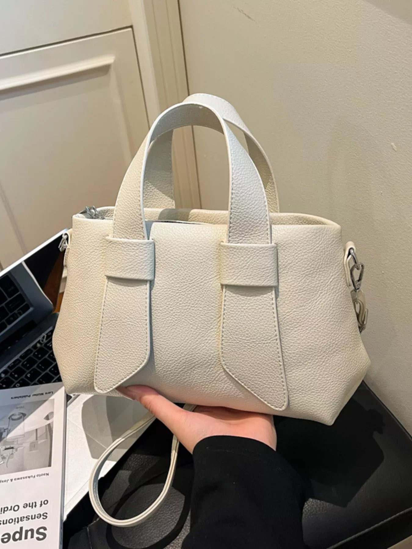 Textured Faux Leather Crossbody Bag