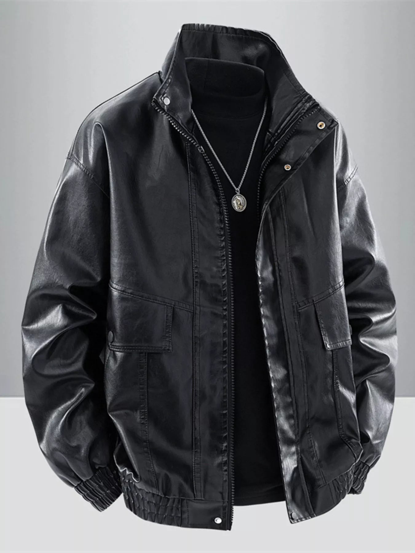 Men's Plus Size Casual Zip Up Jacket