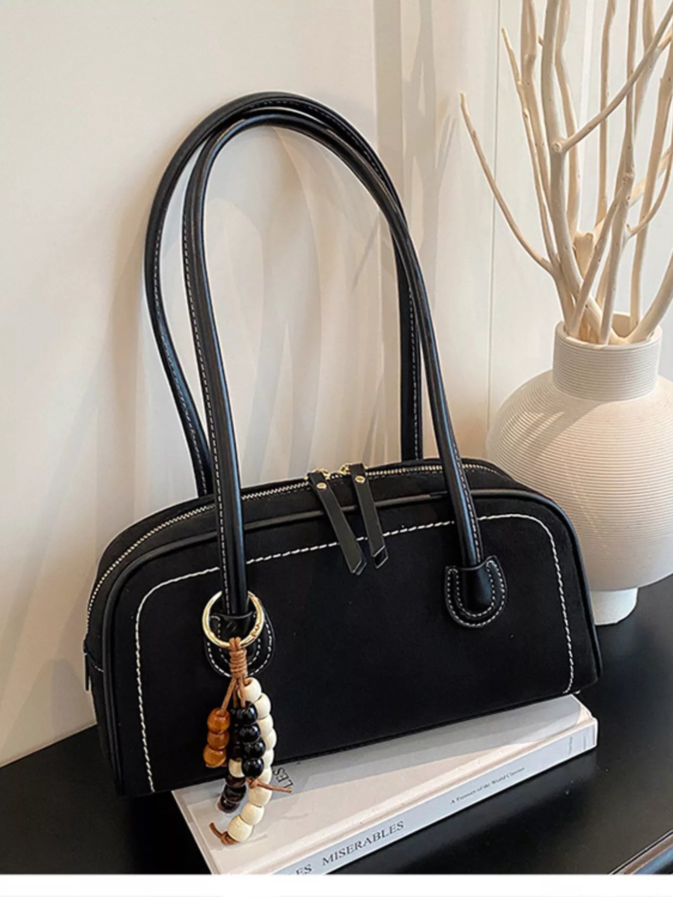 Zipper Closure Shoulder Bag