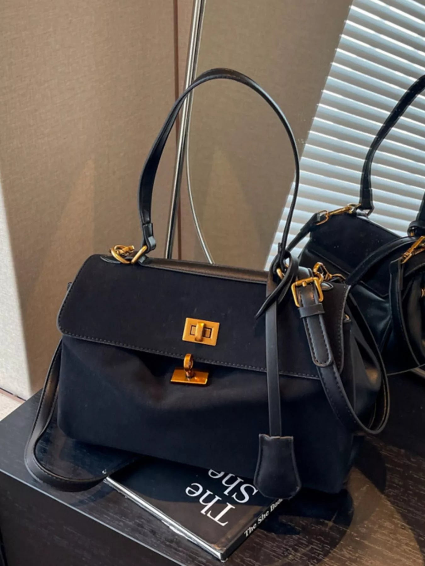 Classic Solid Color Handbag