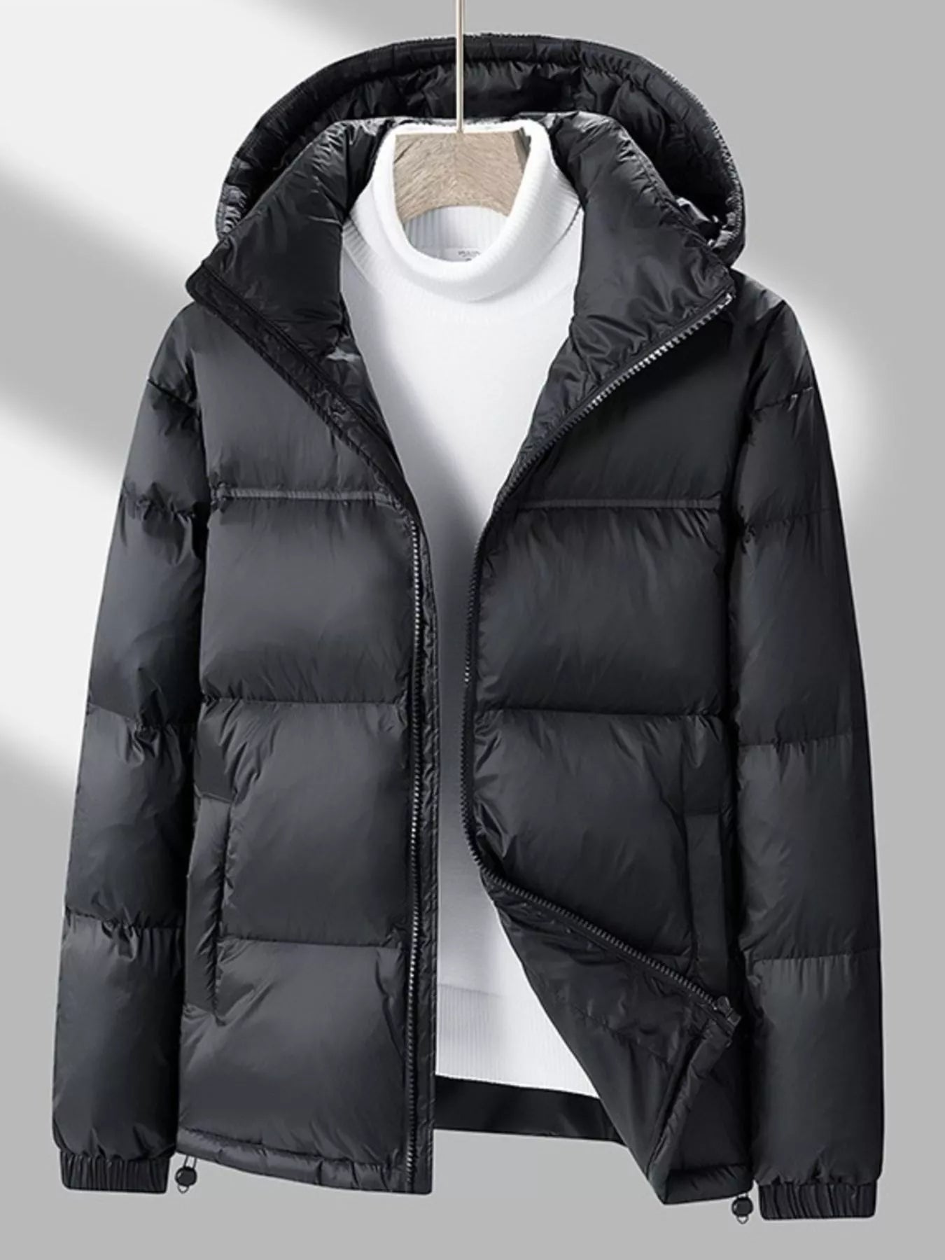 Men's Full Size Lightweight Hooded Puffer Jacket Plus Size